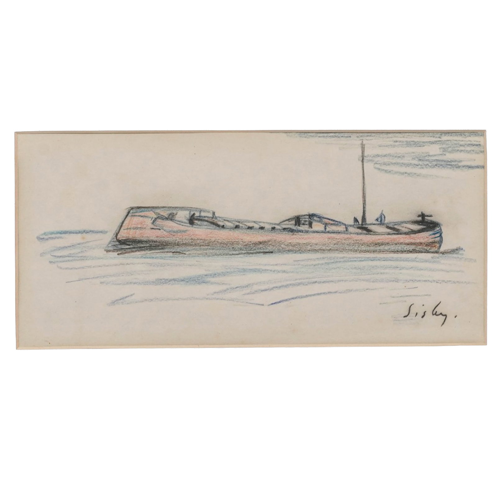 Attributed Alfred Sisley Crayon and Pencil Sketch (1 of 6)