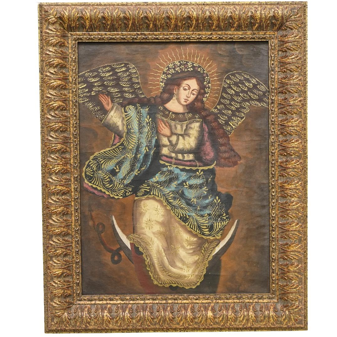 Cuzco School Archangel Oil on Canvas (1 of 5)