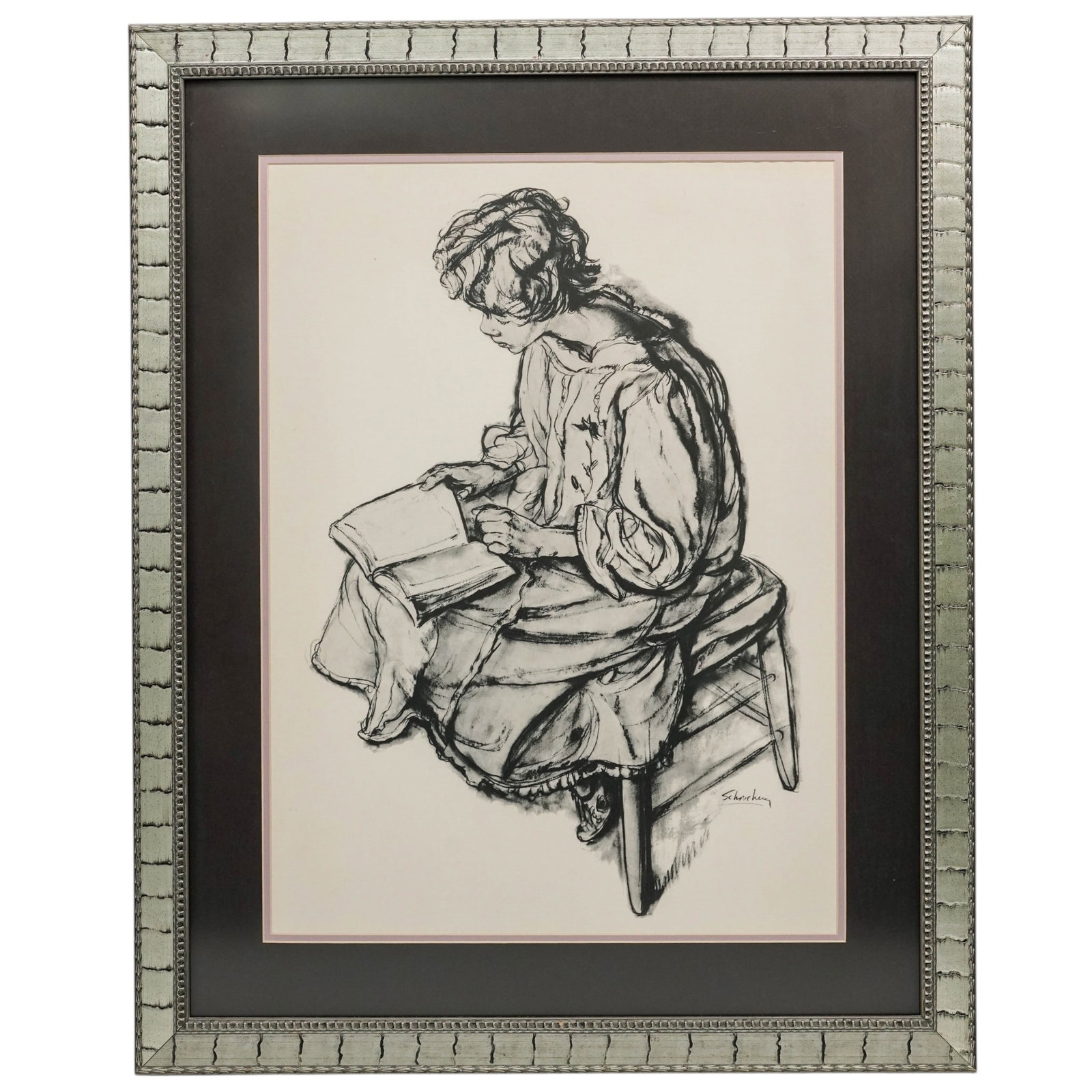 Sheldon Schoneberg "Woman With Book" Lithograph (1 of 7)