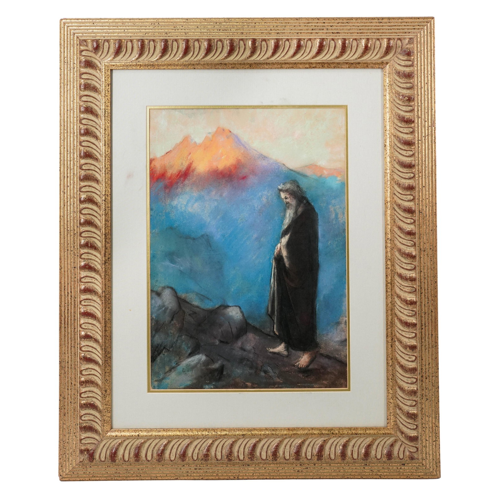 Lesser Ury (German/Jewish 1861-1931) "Moses" Pastel on Paper (1 of 6)