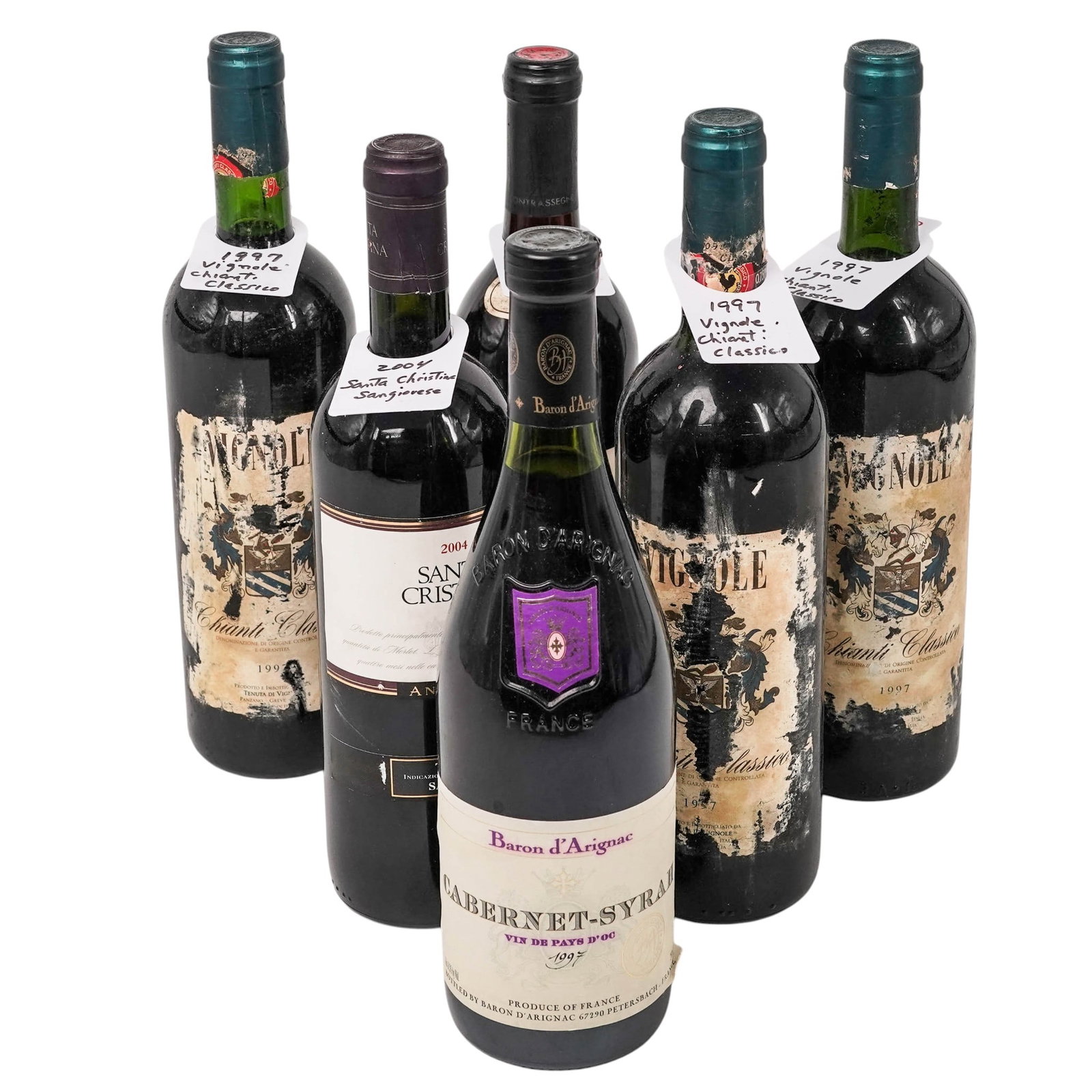 (6 Pc) Italian & French Red Wine Bottle Grouping (1 of 15)