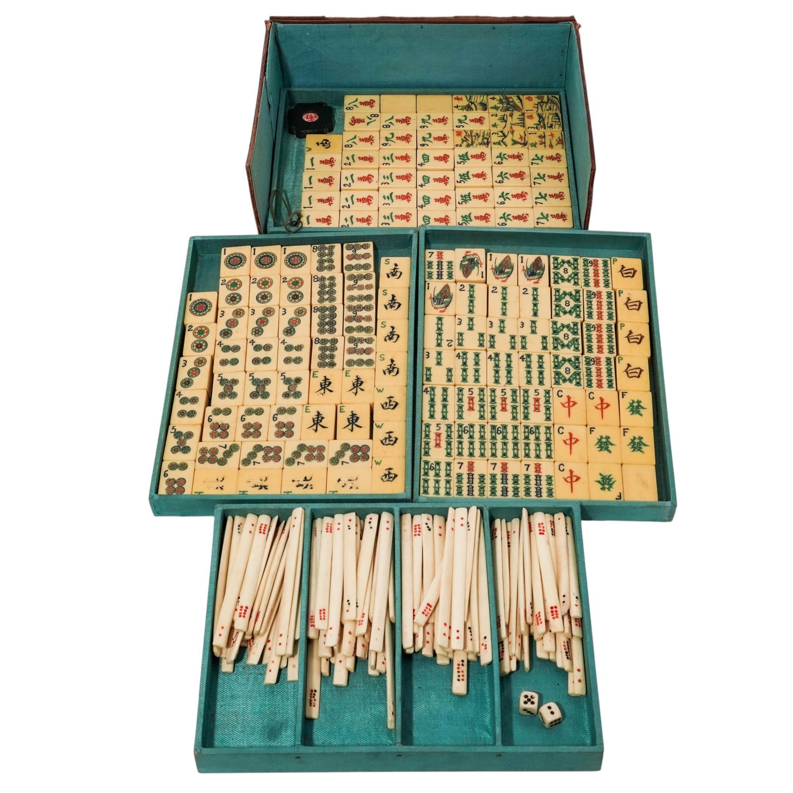 Vintage L.L Greene Mahjong Bakelite & Bone Game Set (1 of 12)