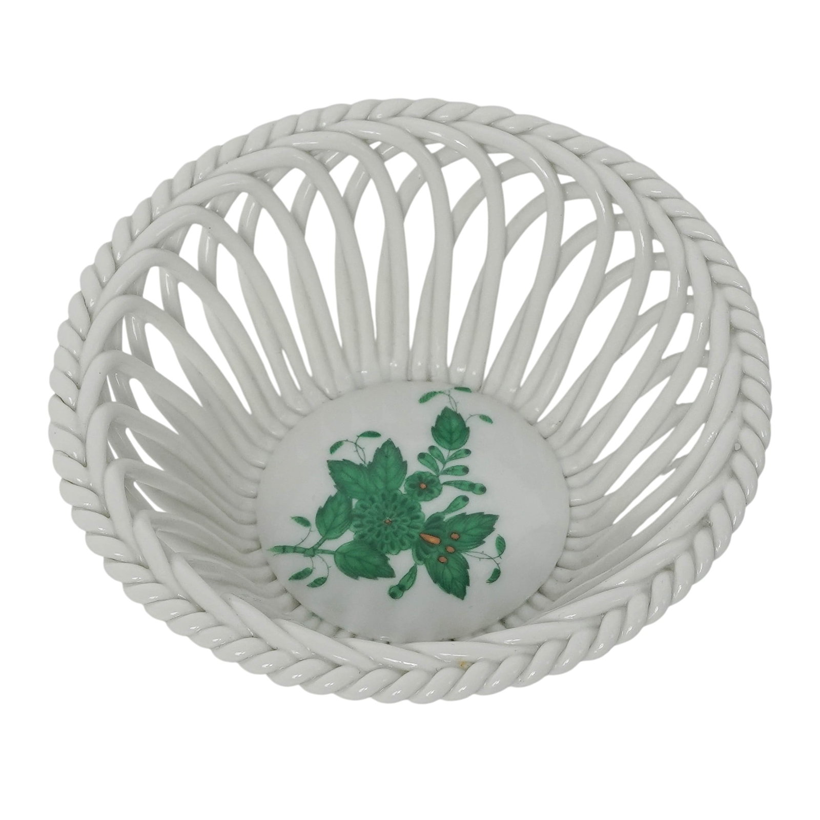 (2 pc) Herend Porcelain Openwork Baskets - 10