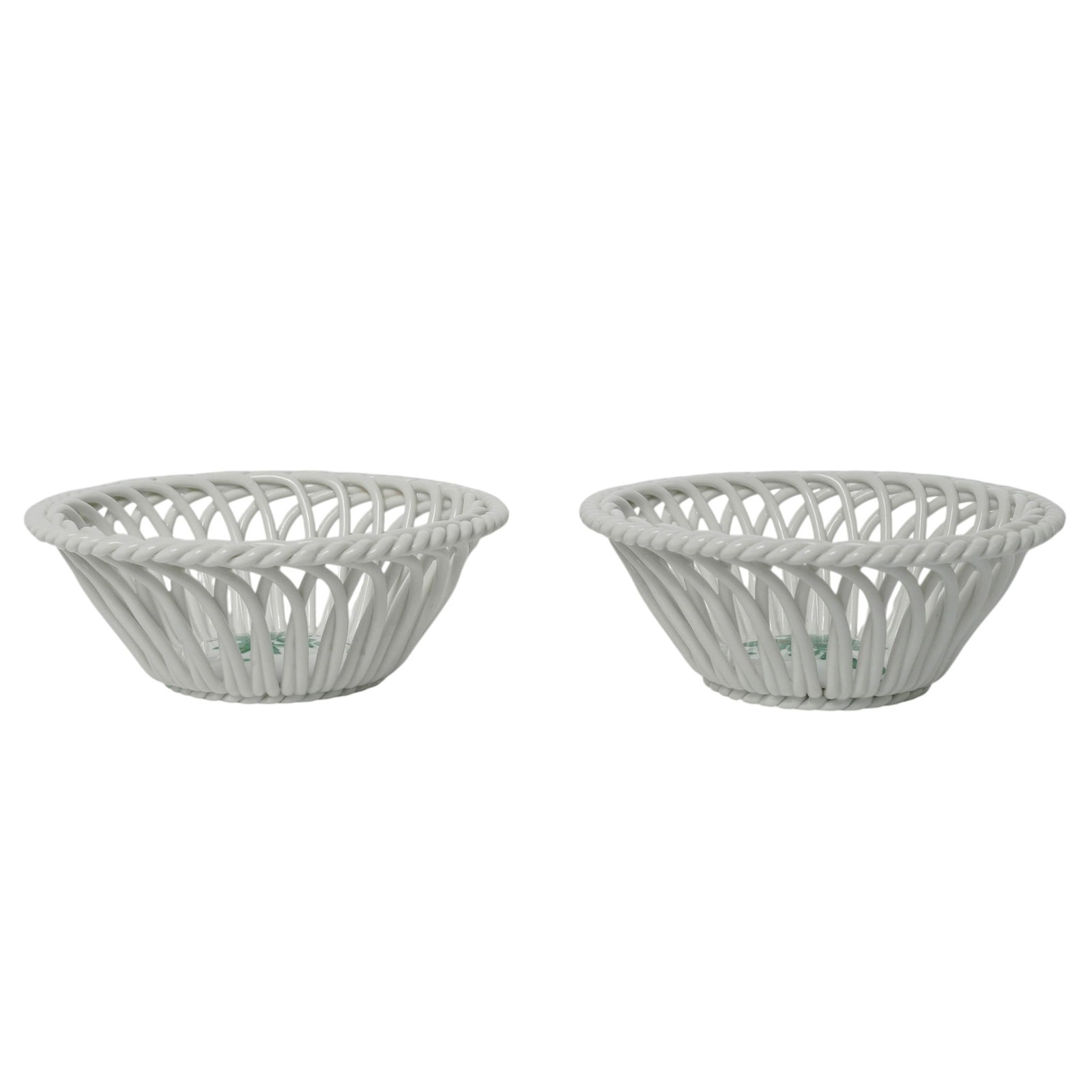 (2 pc) Herend Porcelain Openwork Baskets - 6