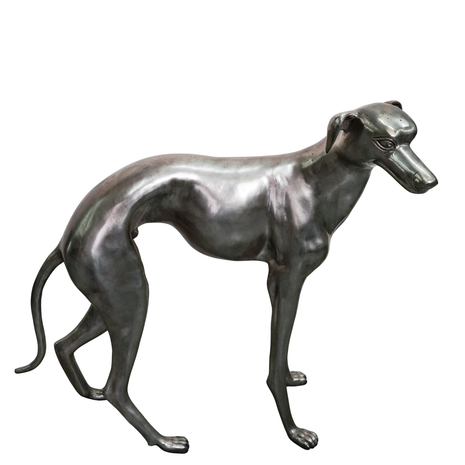 Life Size Mixed Metal Greyhound Dog (1 of 4)