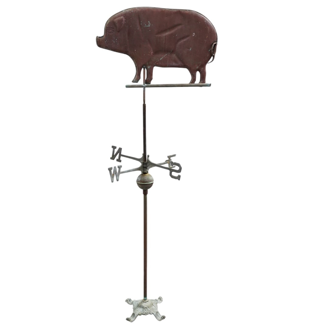 Vintage Rustic Metal Pig Weathervane (1 of 4)