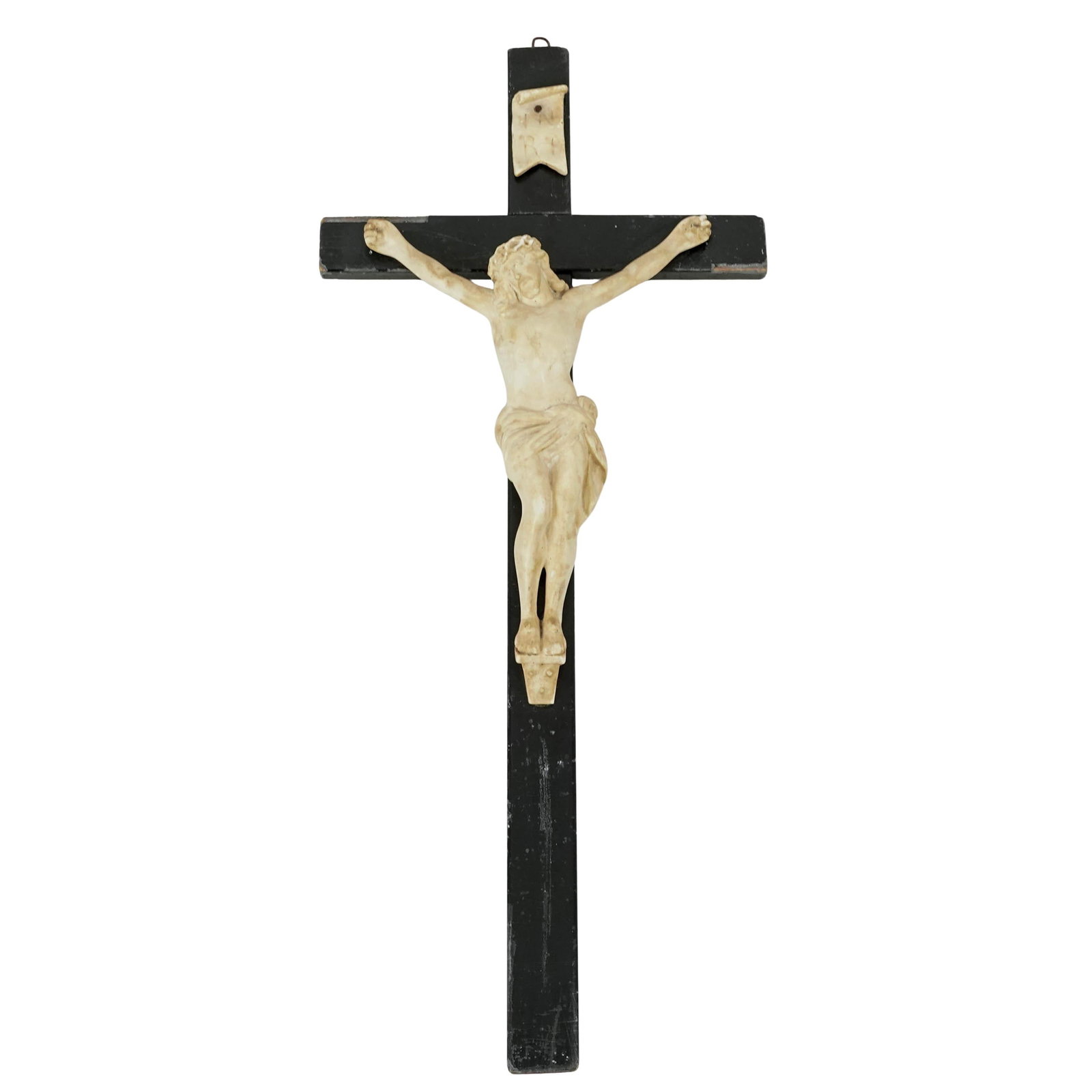 Carved Plaster and Wood Crucifix (1 of 4)