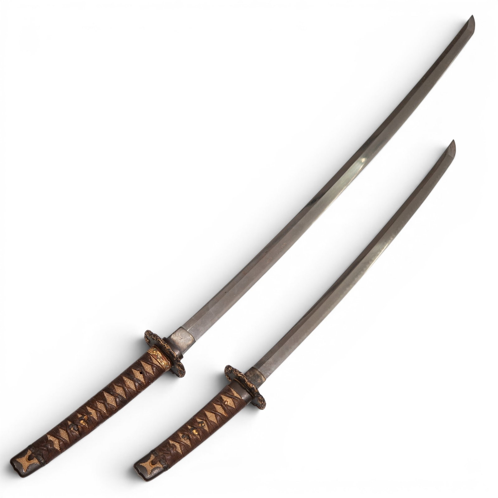 Ozaki Suketaka Edo Period Japanese Samurai Katana & Wakizashi Daisho Sword Set w/ Knife (1 of 20)