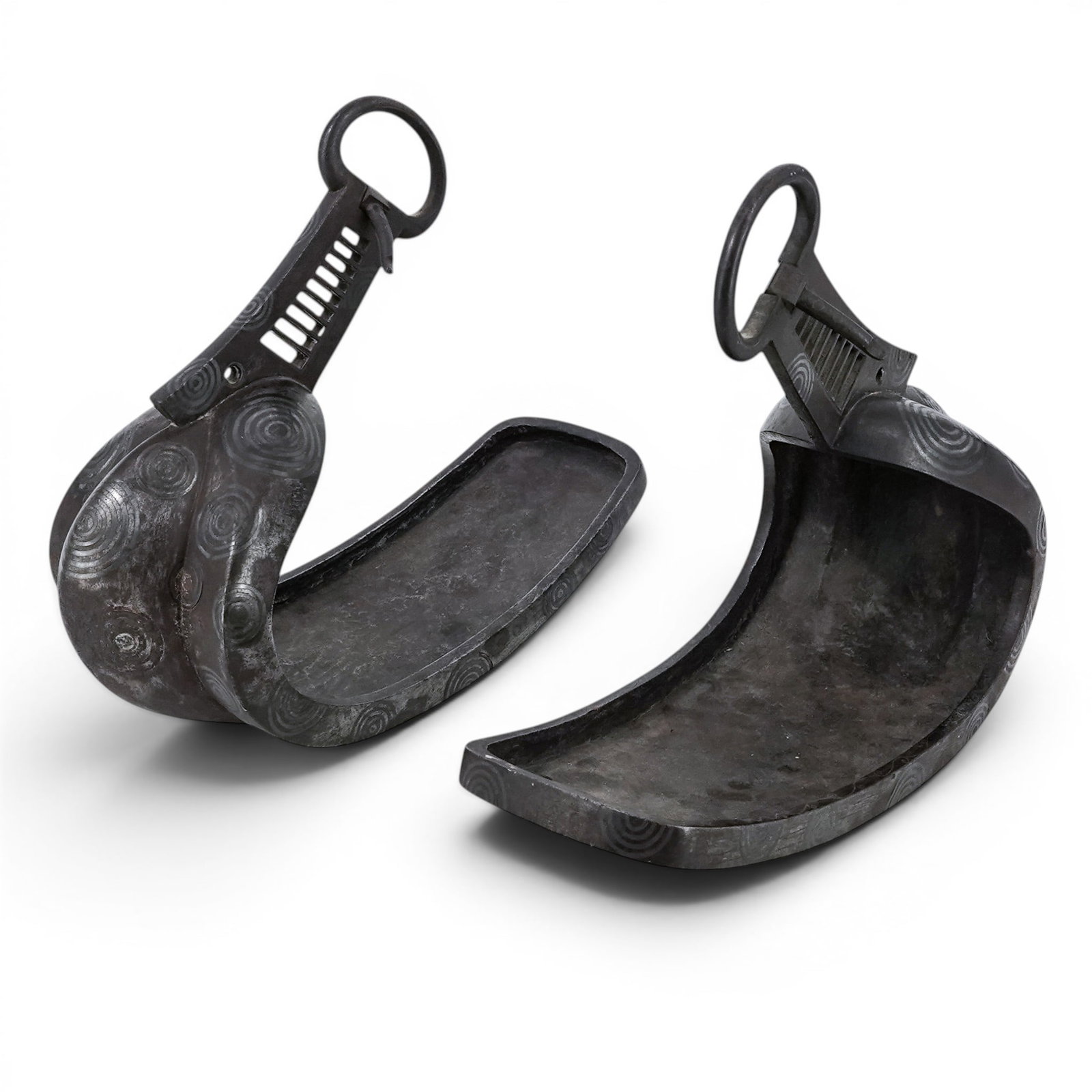 Pair of Antique Japanese Iron Abumi Stirrups (1 of 6)