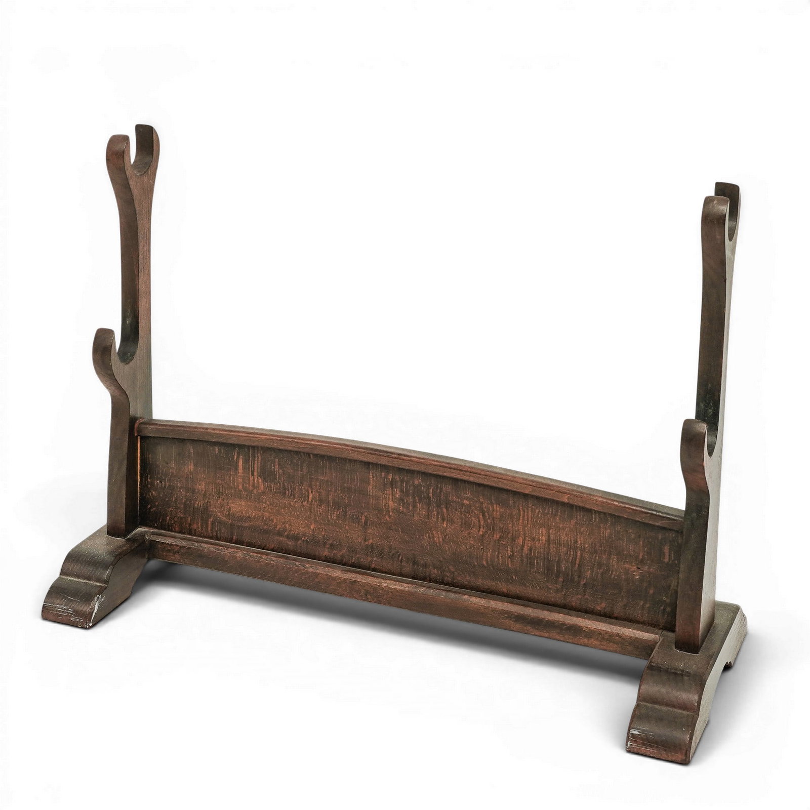 Antique Japanese Wooden Katana Holder: Antique Japanese Wooden Katana Holder 19th Century, Japan A traditional Japanese wooden sword stand, or katana kake, designed for the display and storage of katana and other edged weapons. Crafted wit