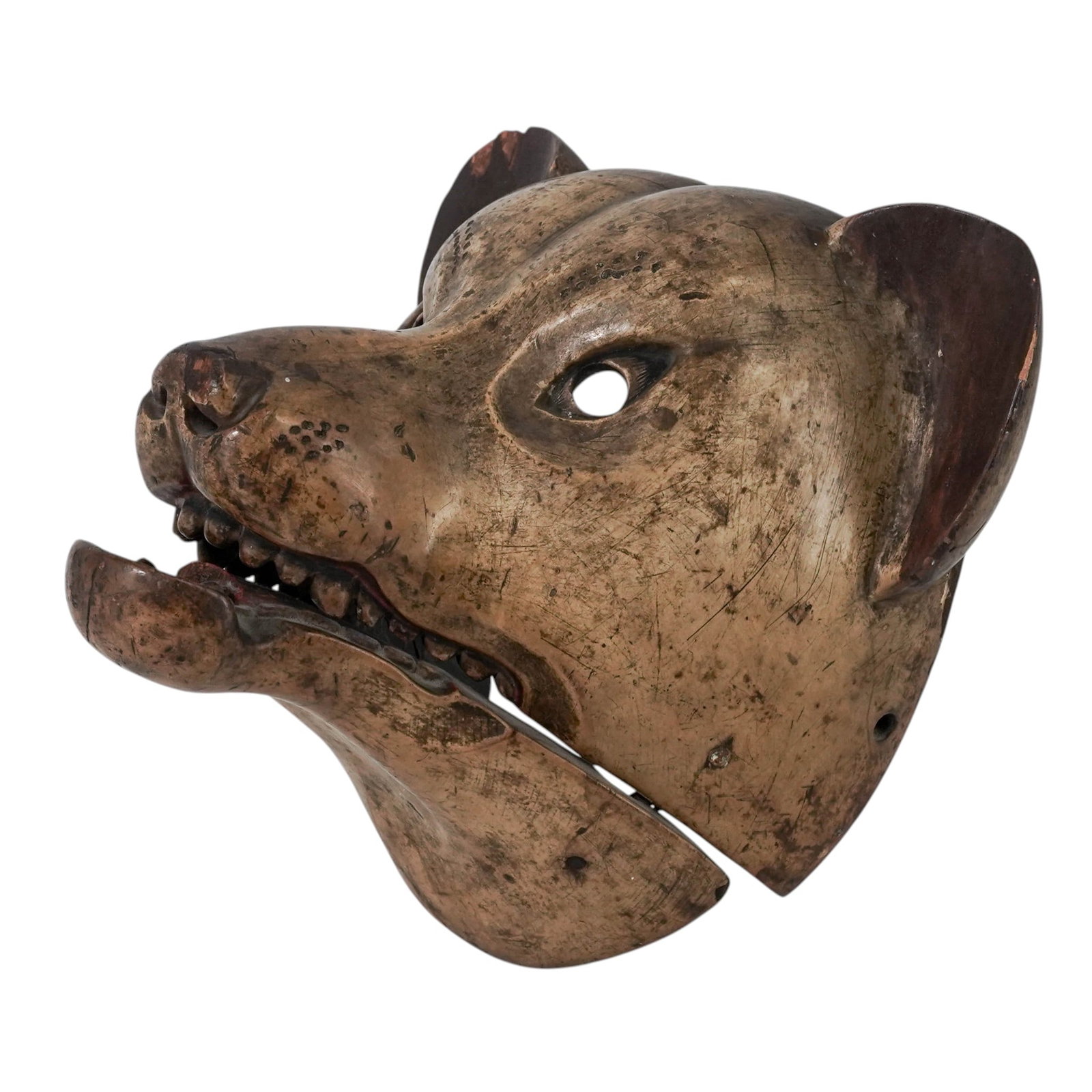 Antique Japanese Noh Kitsune Mask With Articulated Jaw (1 of 10)