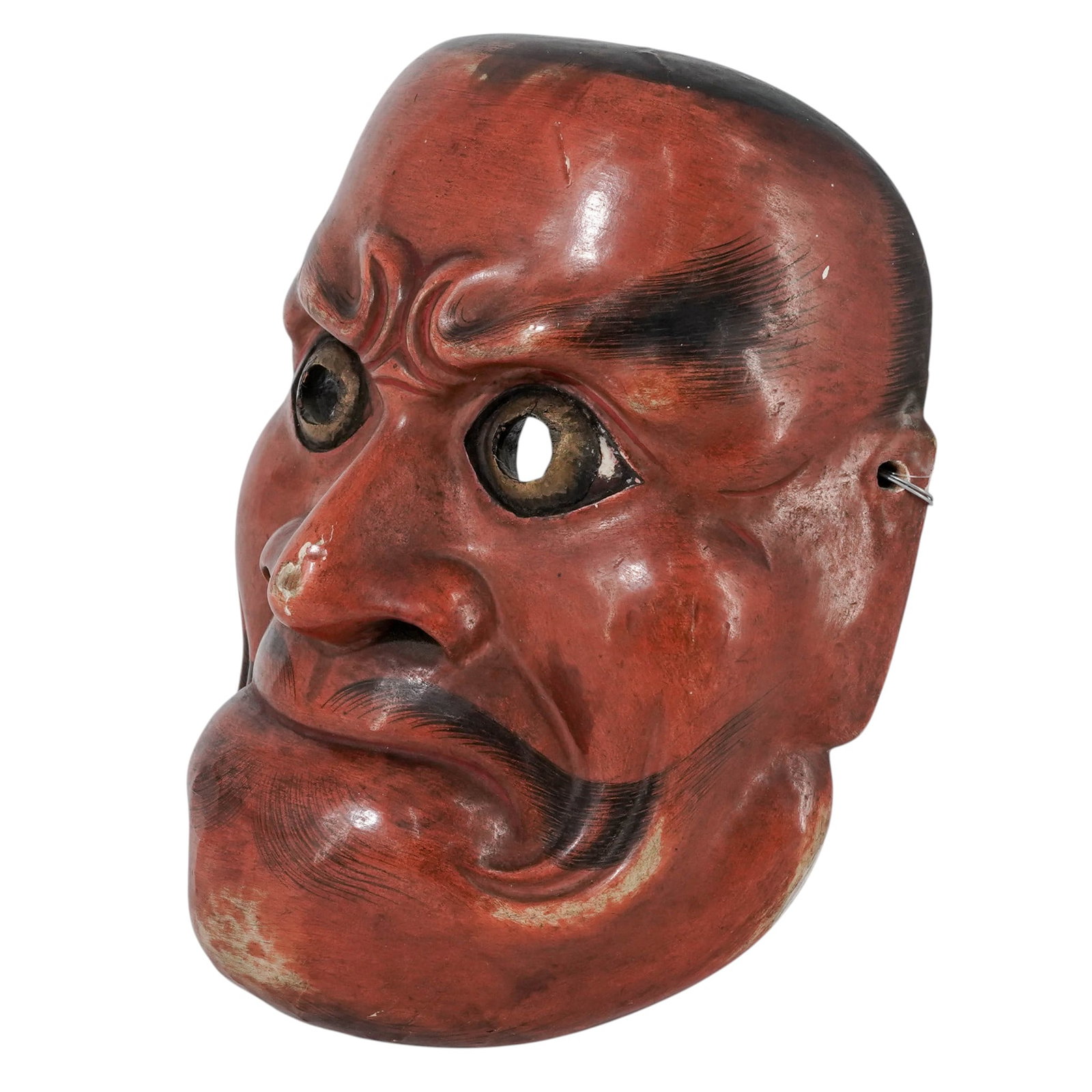 Japanese Noh Mask of Ko-beshimi Red-Faced Demon: Japanese Noh Mask of Ko-beshimi Red-Faced Demon Early 18th Century, Japan Japanese Noh mask of Ko-beshimi red-faced demon, masterfully carved in wood and finished with black lacquer and dark pigment a