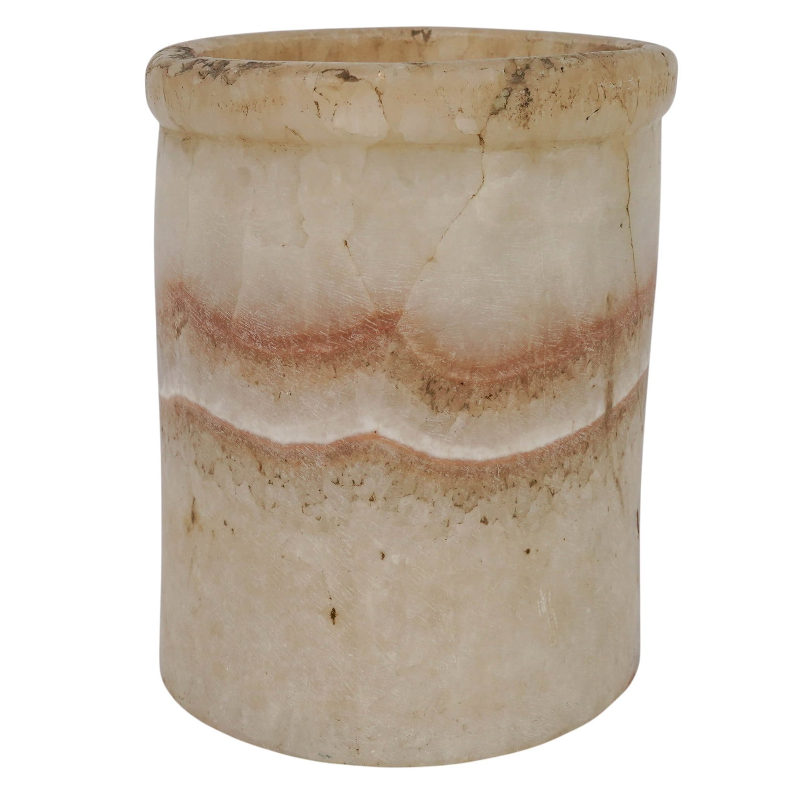 Ancient Egyptian Alabaster Cylindrical Vessel (1 of 6)