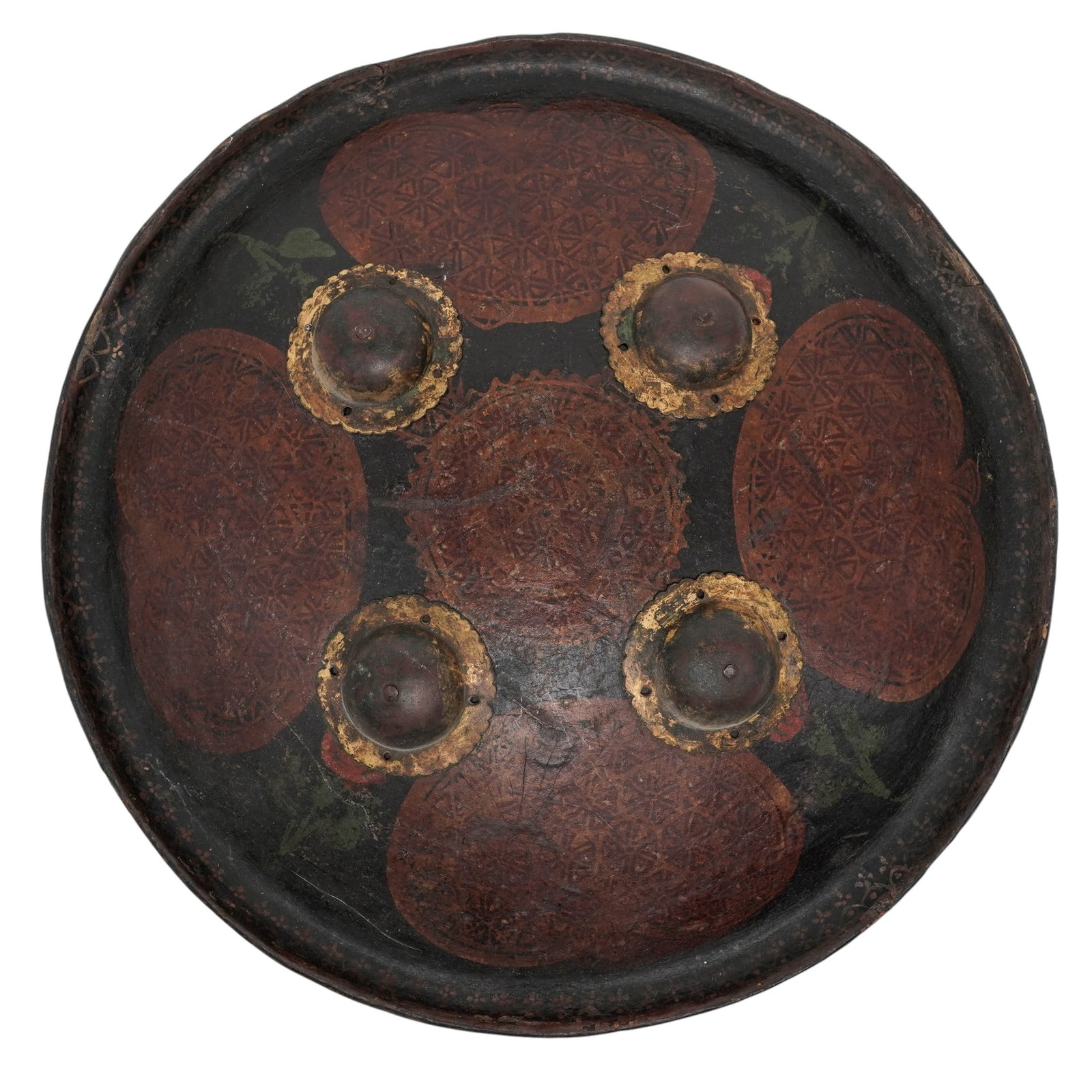 Antique Indo-Persian Leather Dhal Shield (1 of 6)