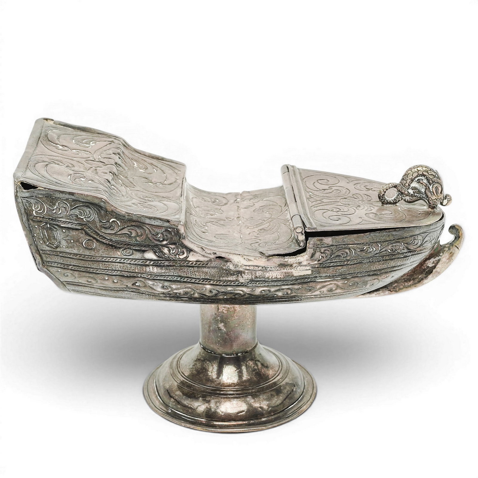 Spanish Colonial Silver Naveta Incense Boat (1 of 4)