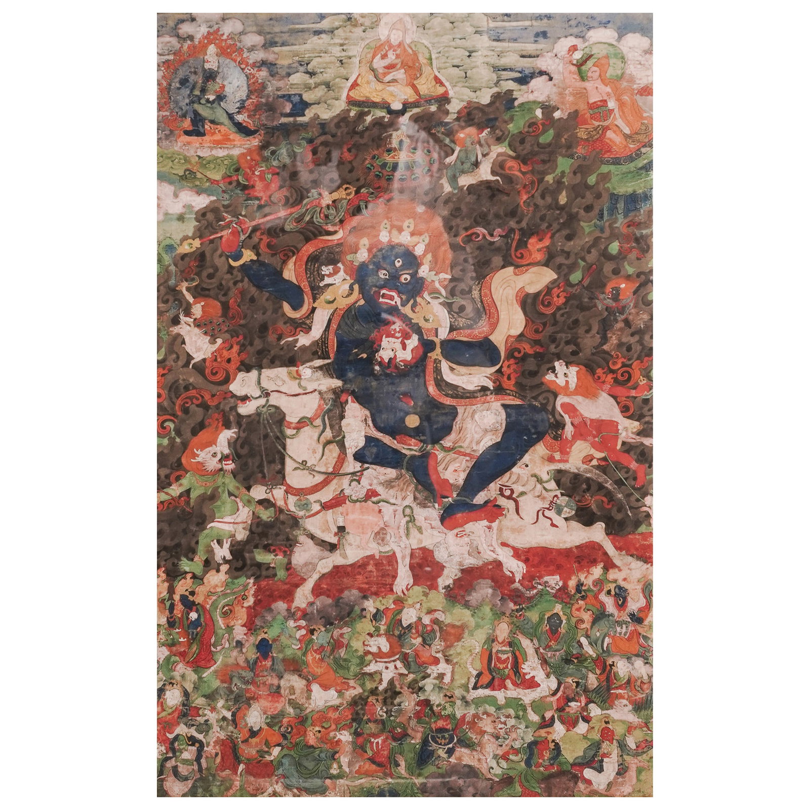 Antique Palden Lhamo Thangka Distemper on Cloth (1 of 4)