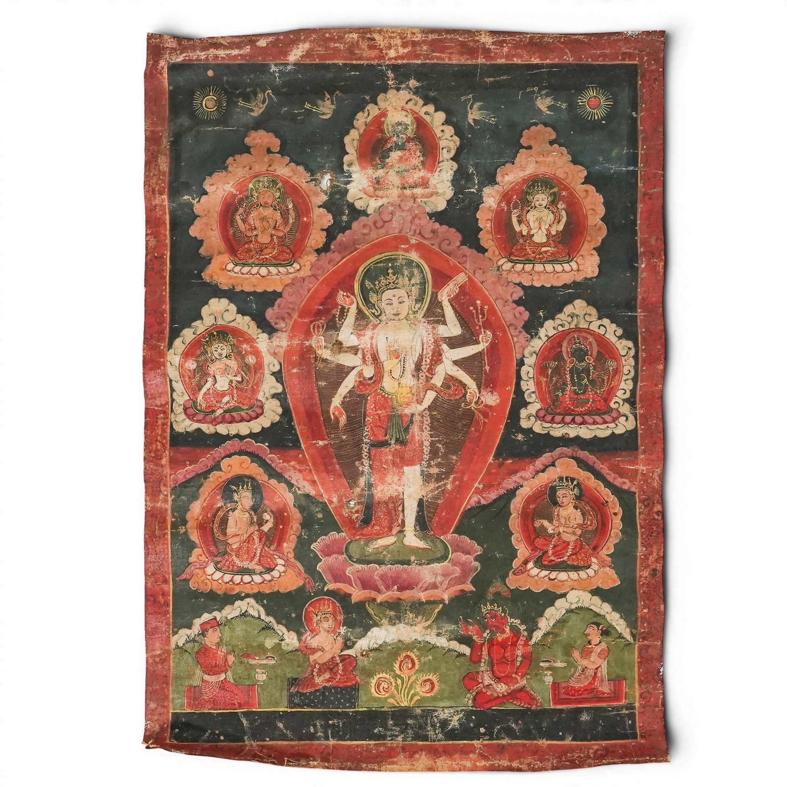 19th Cent. Nepalese Paubha Avalokiteshvara Painting (1 of 4)