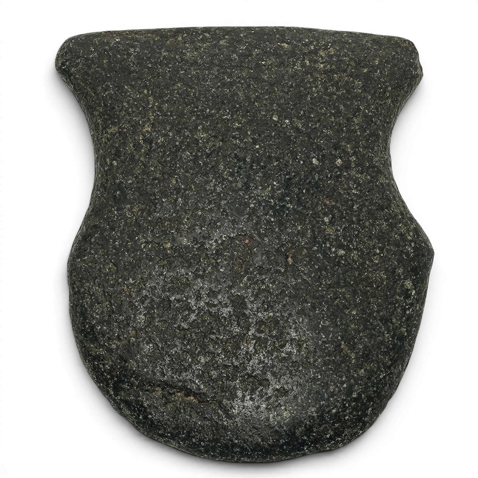 Archaic Native American Stone Axe Head: Archaic Native American Stone Axe Head Approx. Archaic Period (8,000 - 1,000 B.C.), North America Archaic Native American stone axe head crafted from hand-shaped carved stone with a tapered cutting