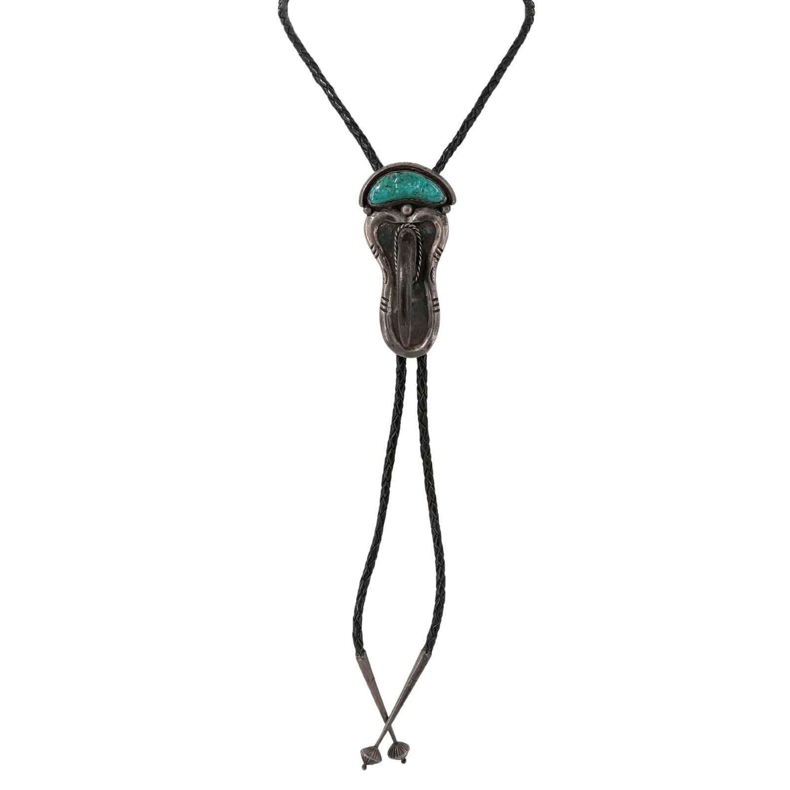 Vintage Carl Luthey Navajo Sterling & Turquoise Bolo Tie (1 of 6)