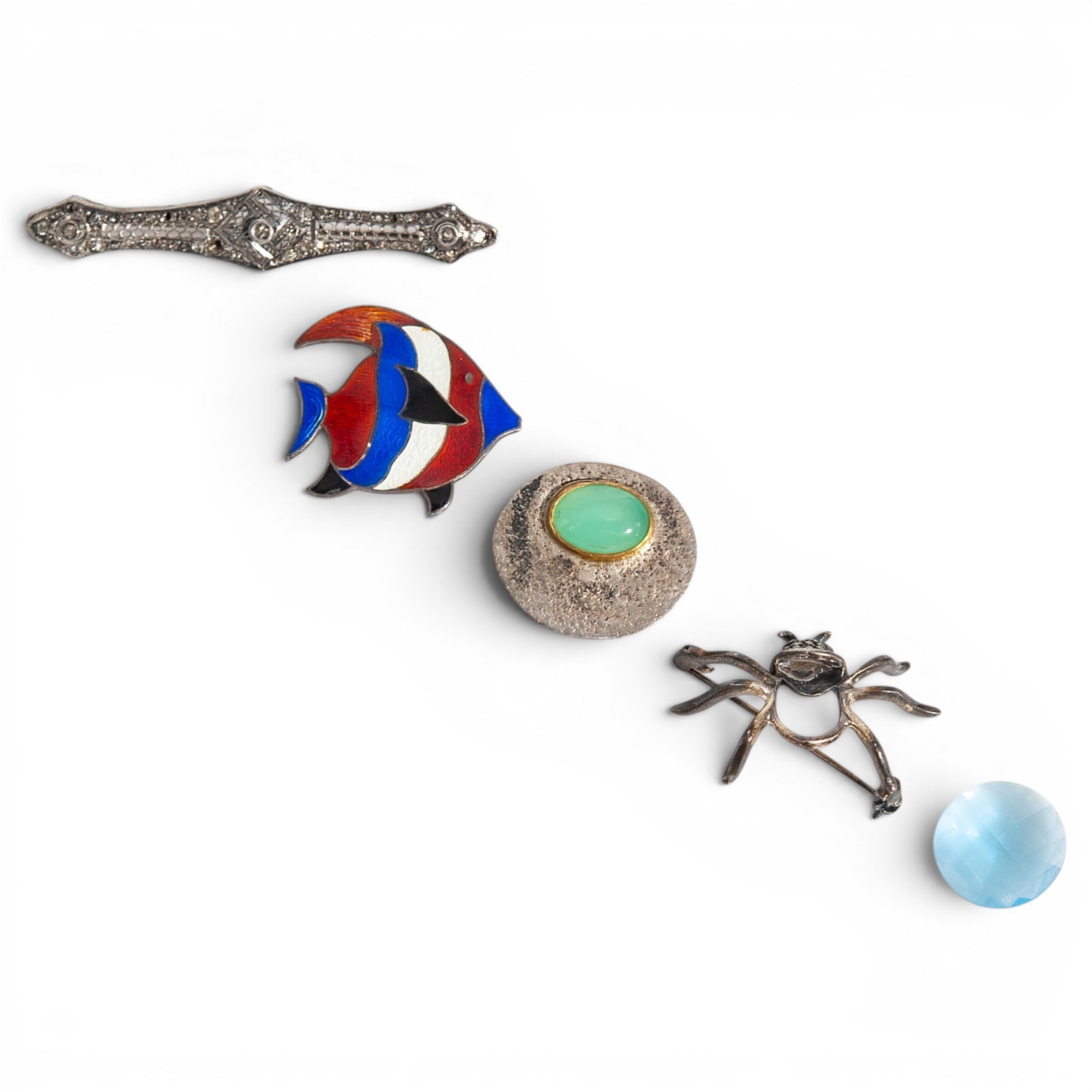 Sterling Silver Mixed Brooch Group - 2