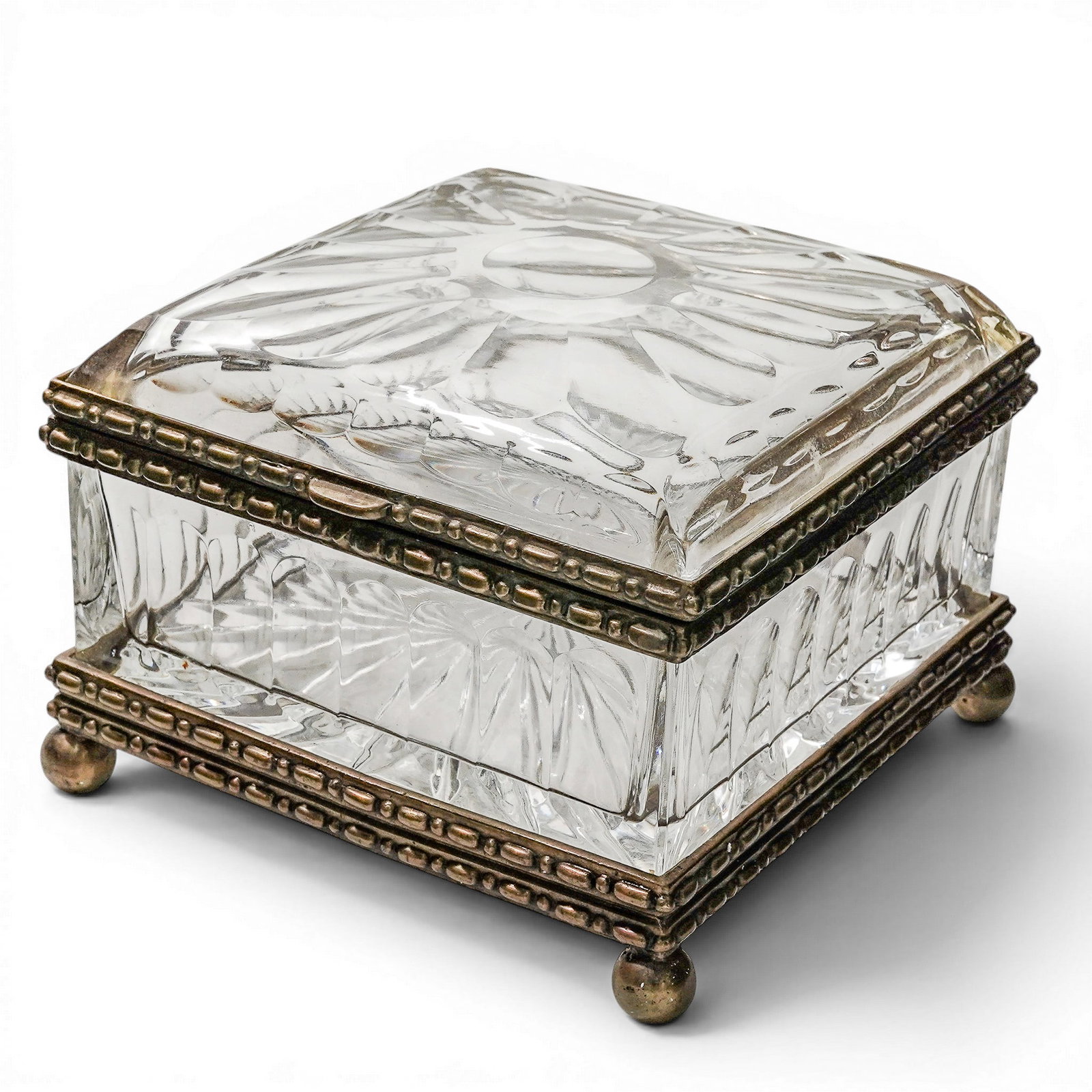 Castilian Imports Bronze Mounted Crystal Jewelry Box (1 of 6)