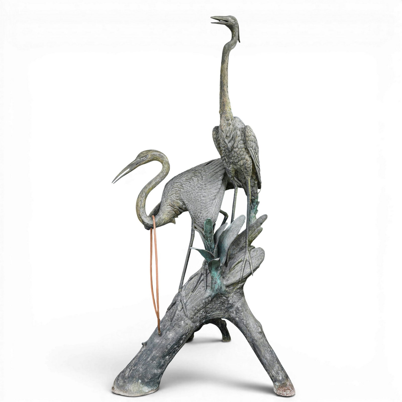 Monumental Bronze 'Two Herons on Branch' Sculpture (1 of 3)