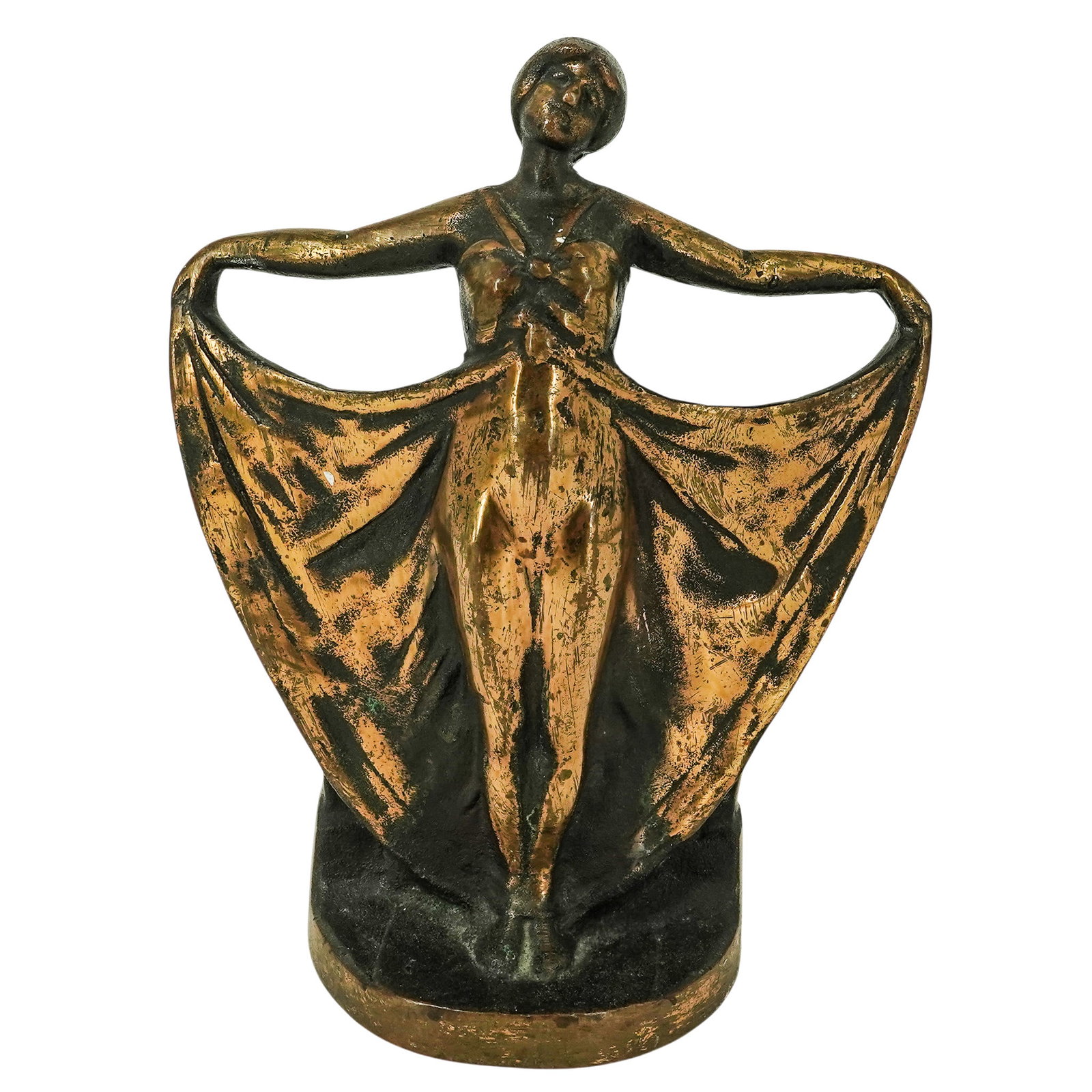 Art Deco "Dancing Lady" Patinated Bronze Bookend (1 of 5)