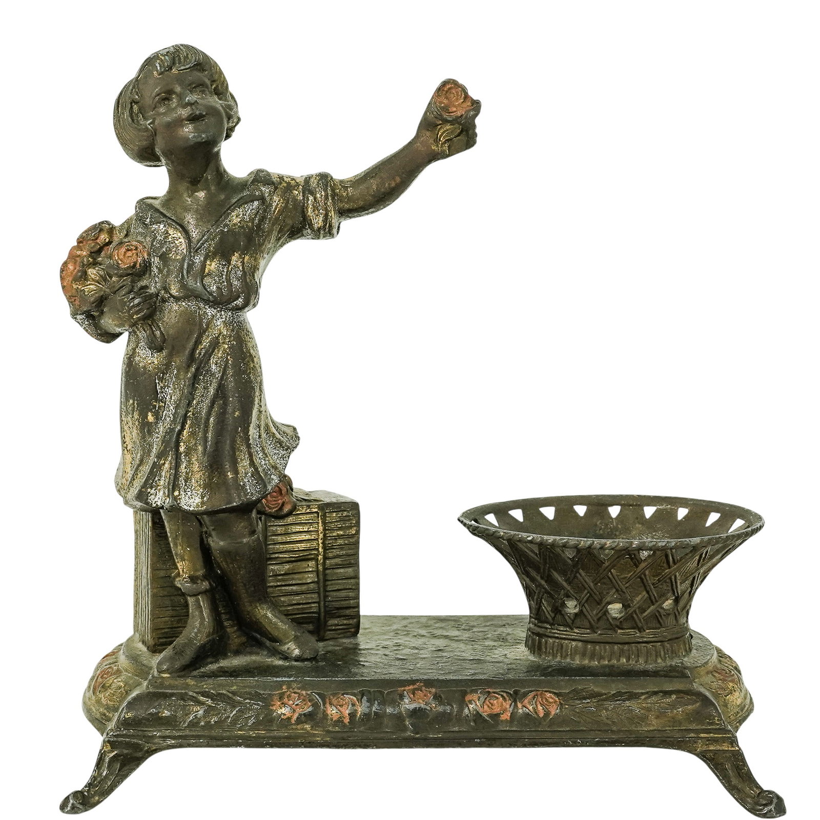 Art Deco Valentine's Brass Girl Incense Burner (1 of 7)