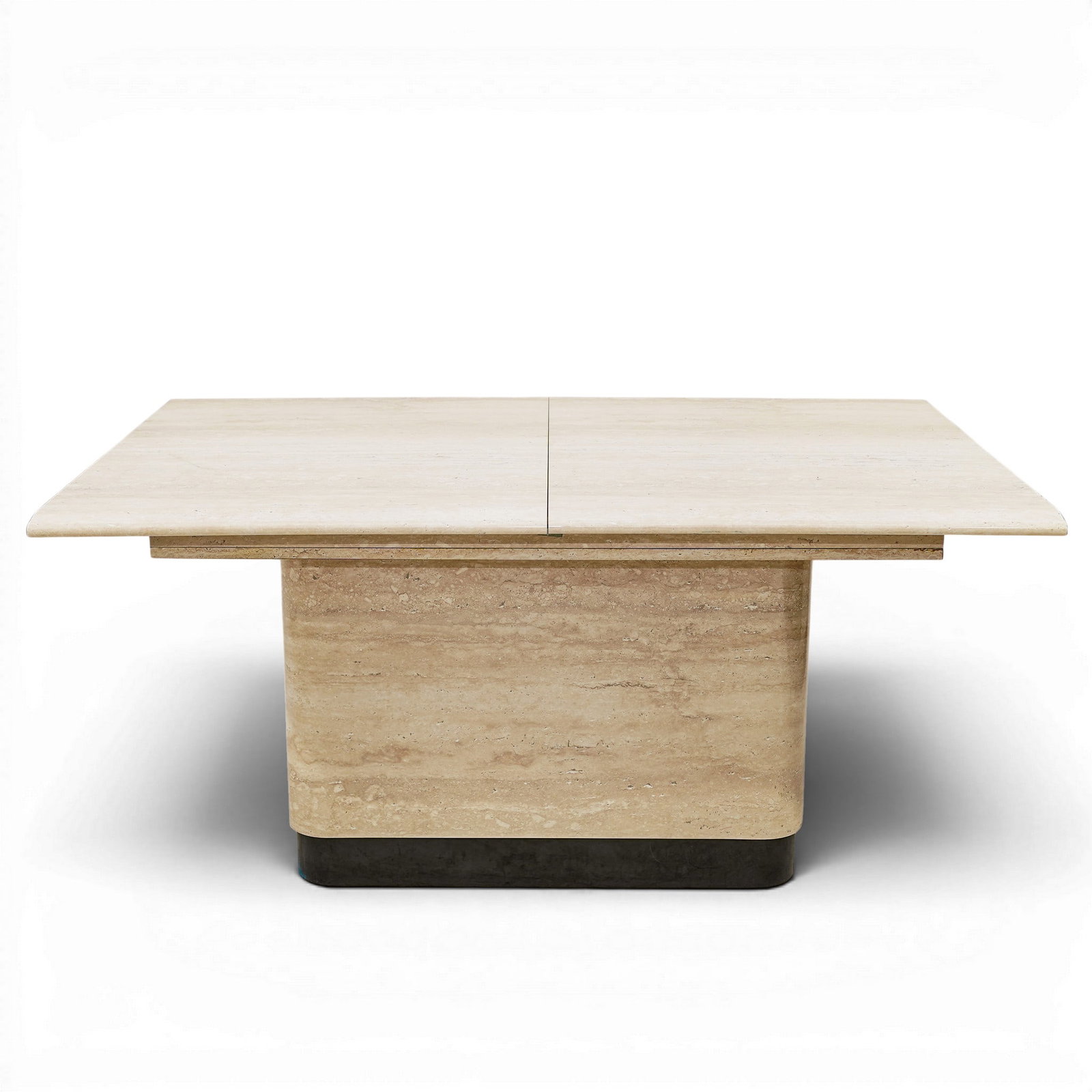 Vintage Italian Postmodern Travertine Extendable Dining Table (1 of 7)
