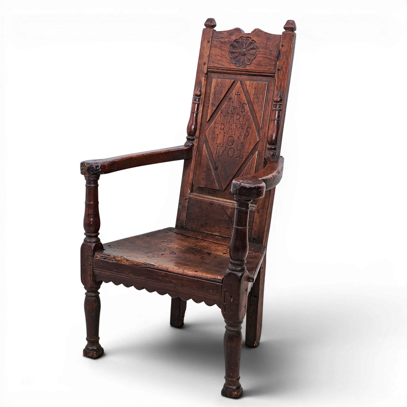 English Oak Wainscot Armchair (1 of 4)