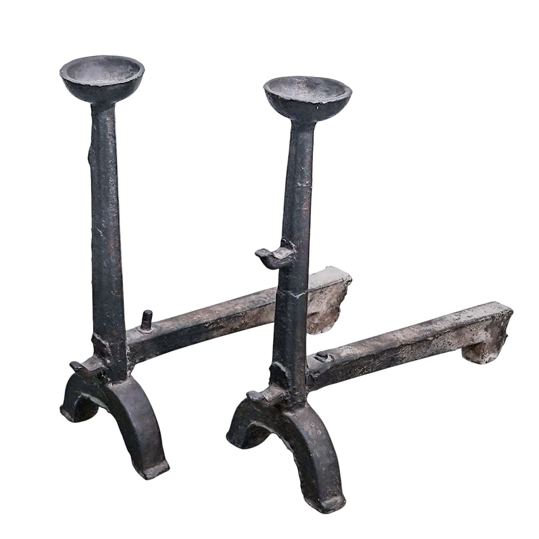 Pair of 18th-Century Wrought Iron Andirons (1 of 8)