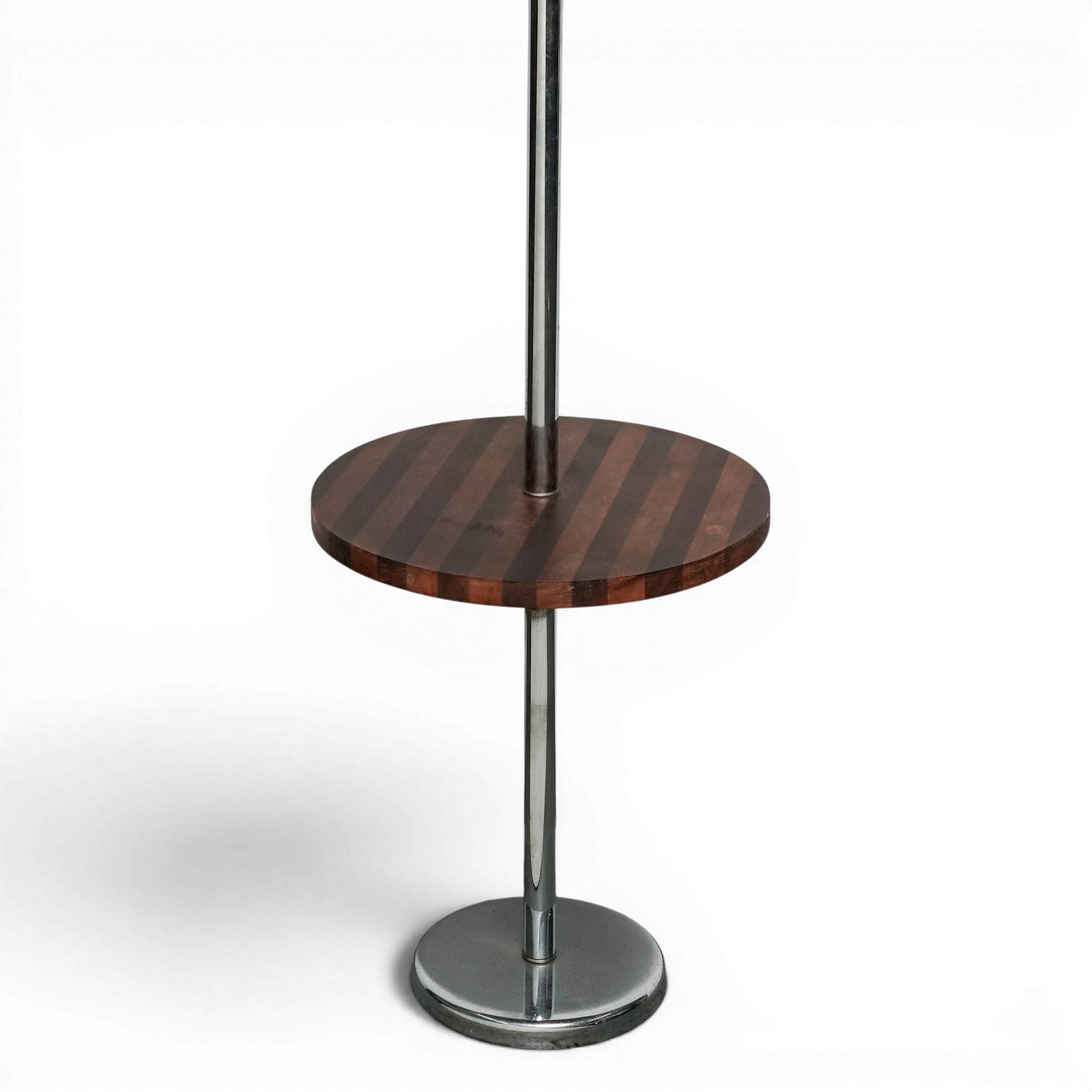 Mid Cent. Modern Walnut Veneer Pedestal Floor Lamp (1 of 3)