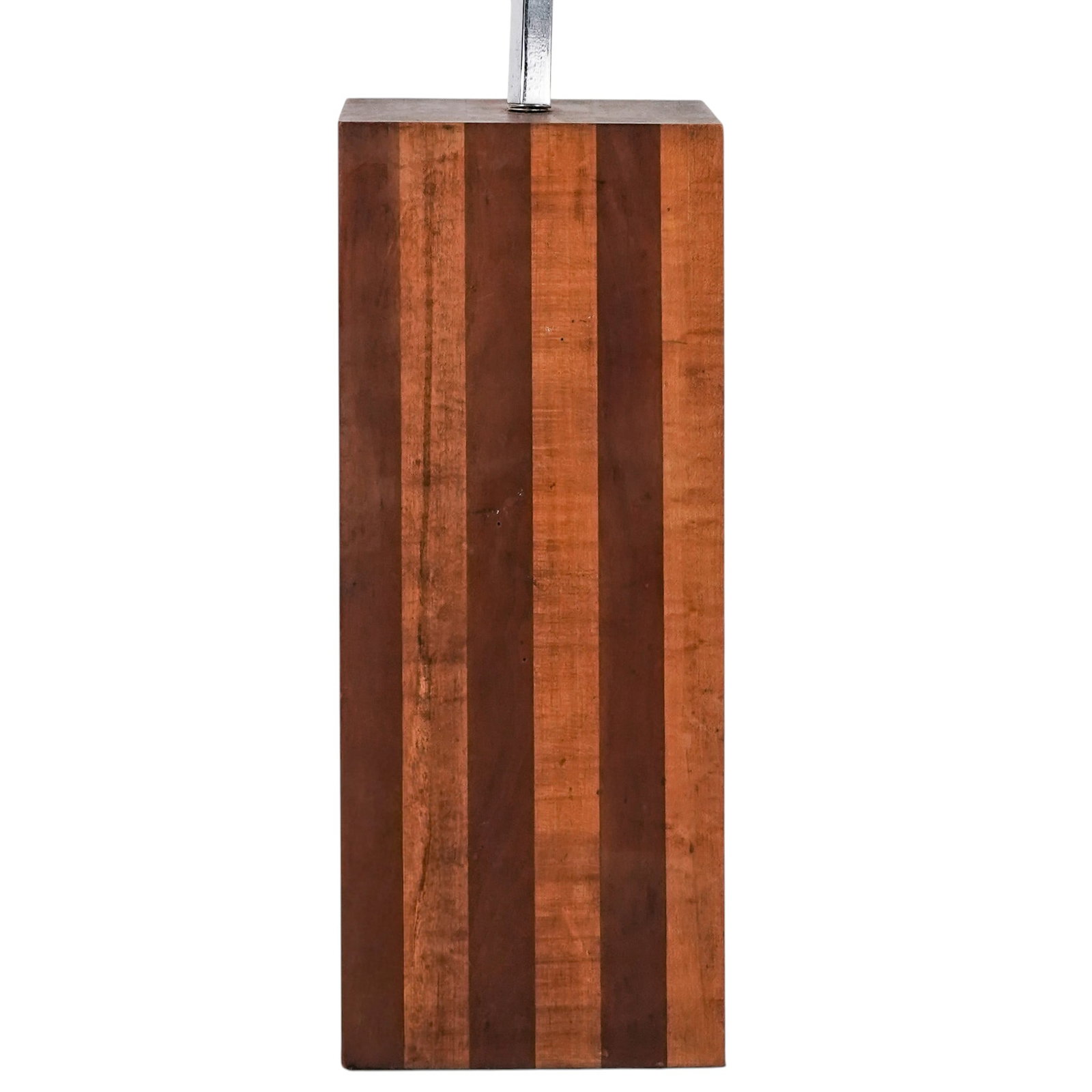 Mid Cent. Modern Walnut Block & Glass Table Lamp (1 of 6)