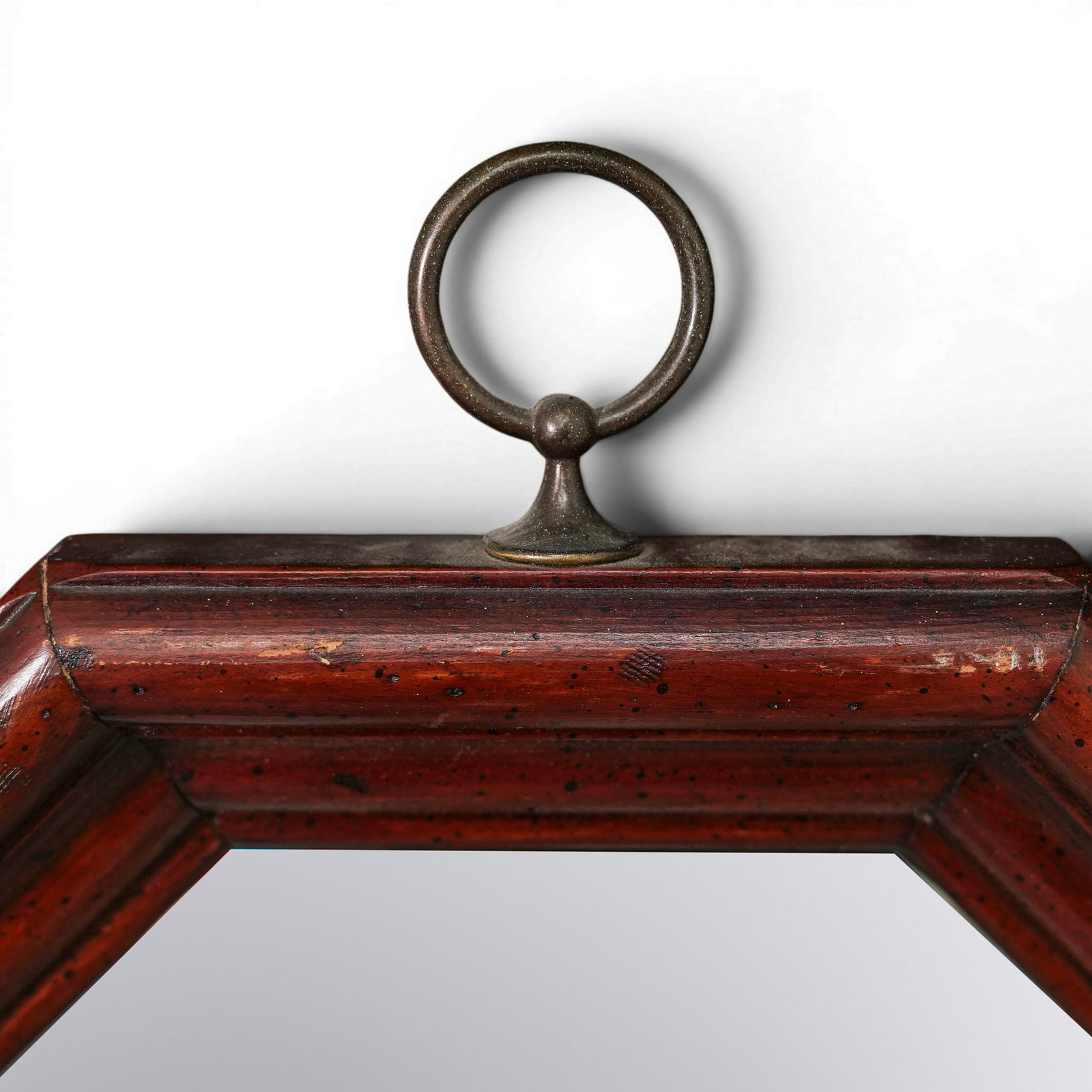 Vintage Oak Octagonal Wall Mirror - 3