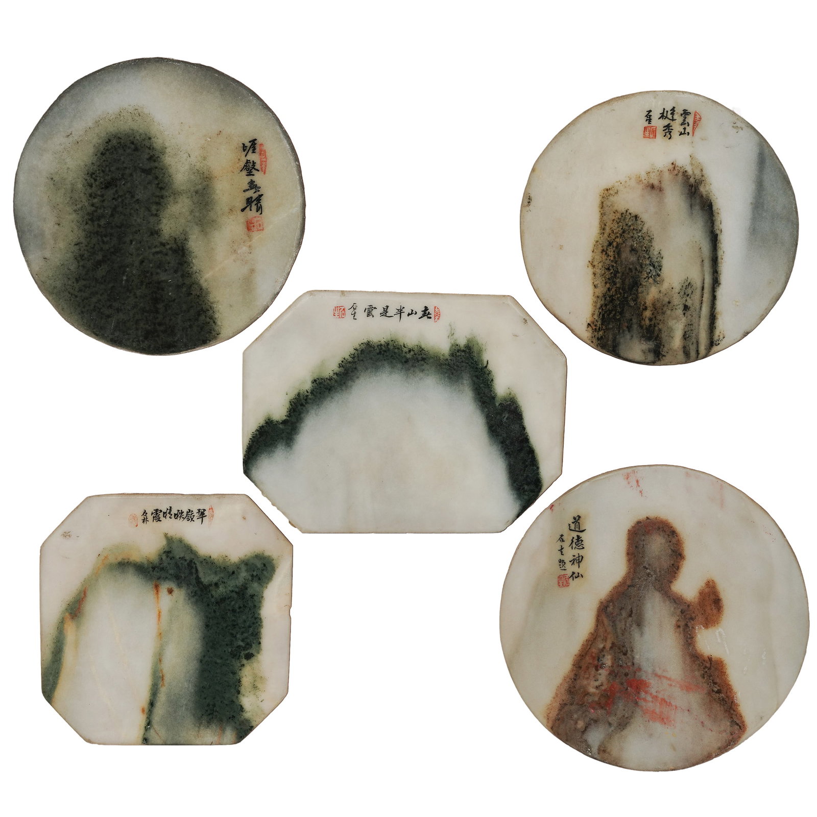 Antique Chinese Dali Dreamstones on Wood Board (1 of 8)