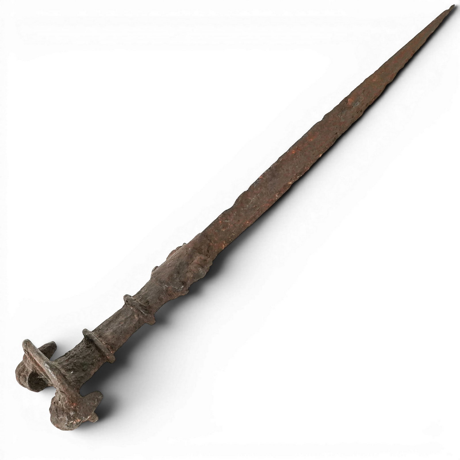 Luristan Iron "Mask" Short Sword: Luristan Iron "Mask" Short Sword 19th century (possibly older), Western Iran region Luristan Iron "Mask" short sword or dagger. Luristan iron short sword is an incredibly complex, multi-piece weapon f