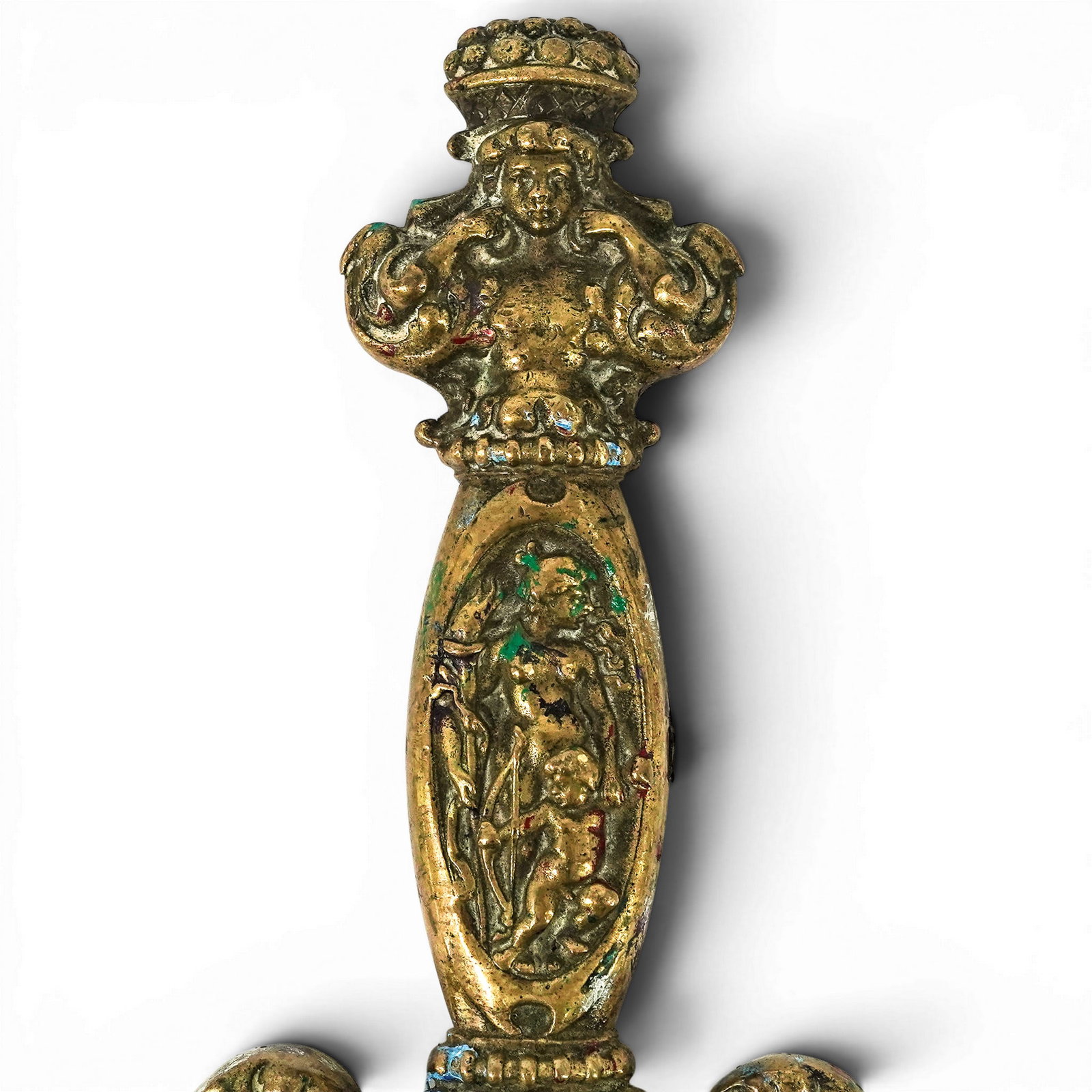 19th Cent. Cast Brass Romantic Dagger - 3