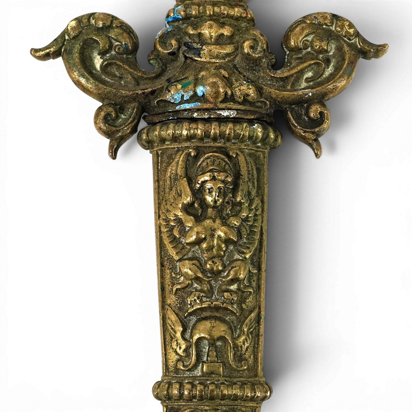 19th Cent. Cast Brass Romantic Dagger - 4
