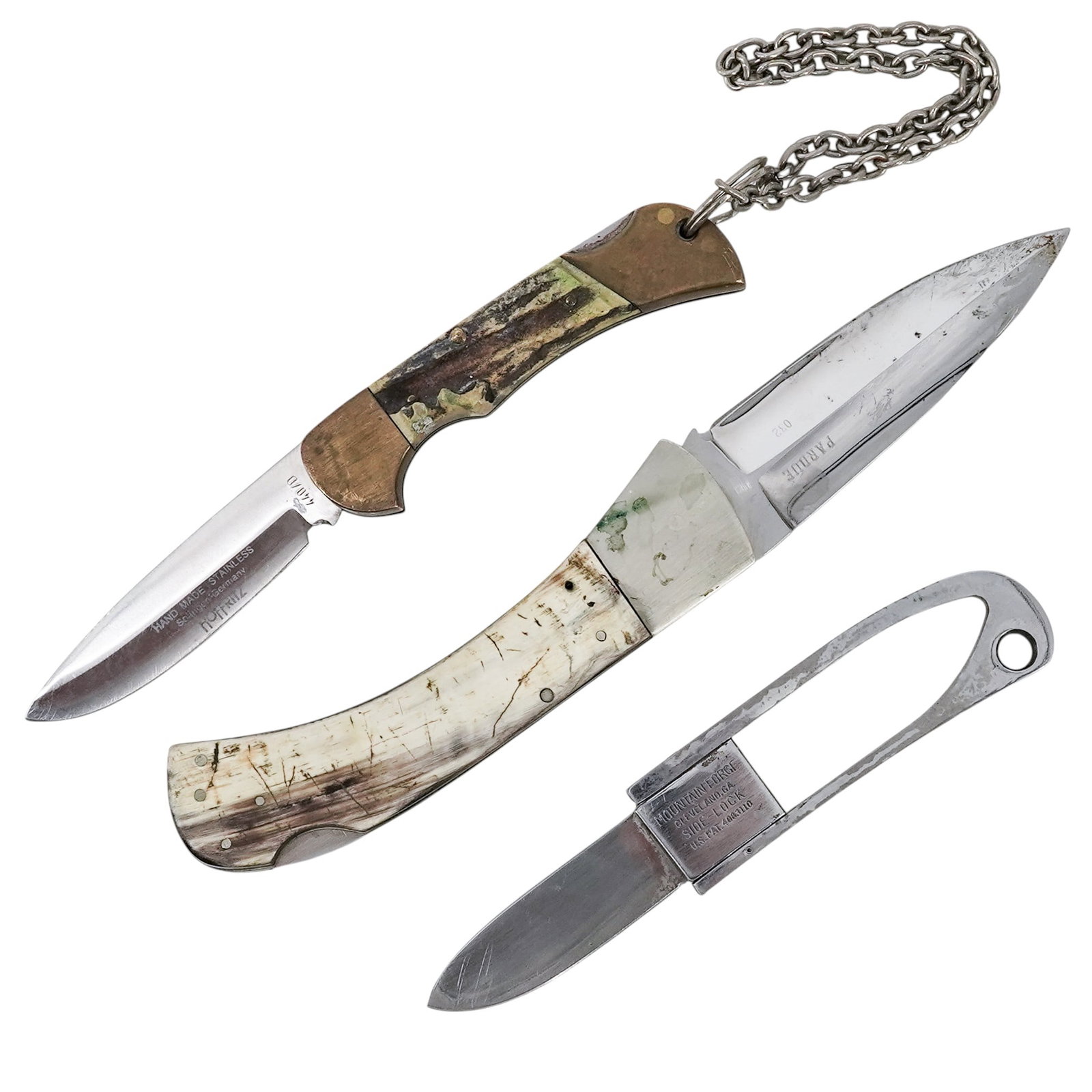 (3 pc) Hoffritz w/ Antler, Mel Pardue, Mountain Forge Knives (1 of 4)