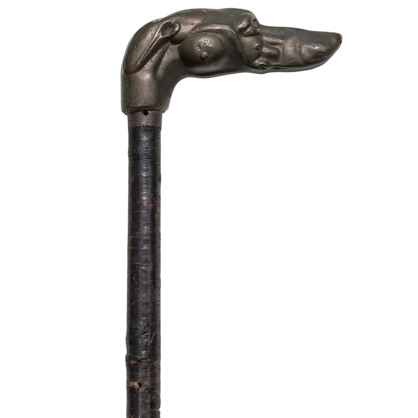 Antique Bronze Greyhound Walking Stick (1 of 6)
