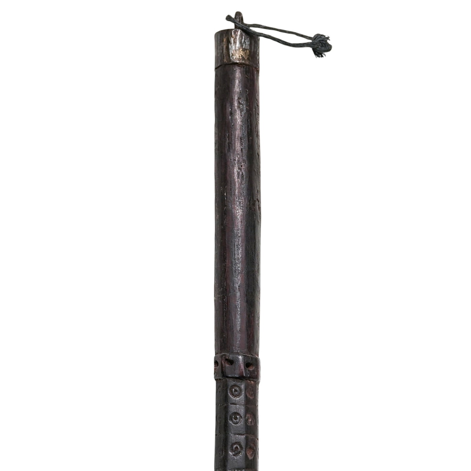 Carved Ebonized Wooden Walking Stick (1 of 4)