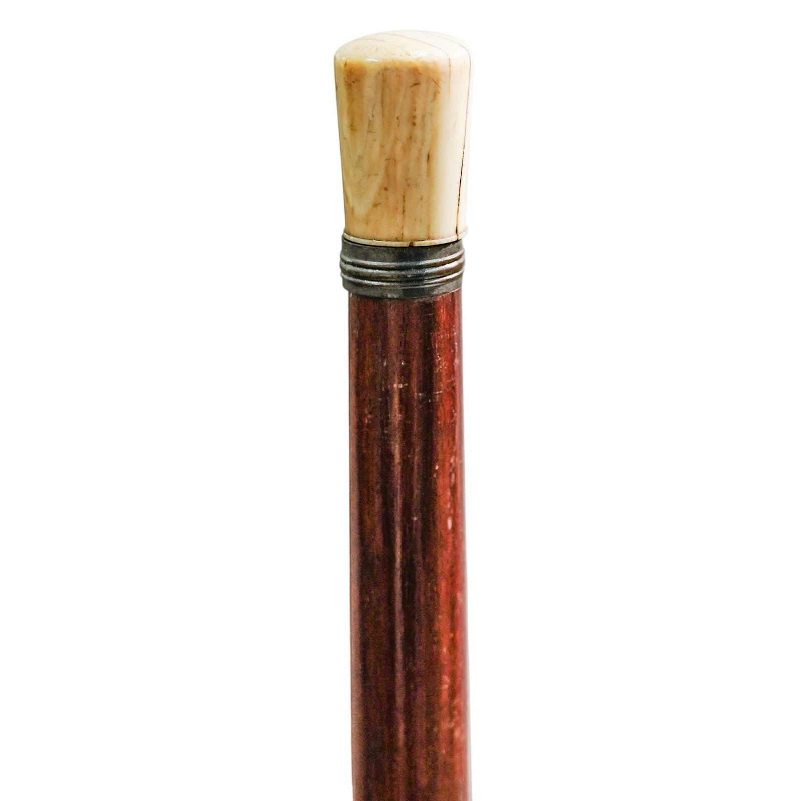 Vintage Bone Handle Lacquered Wooden Swagger Stick (1 of 3)