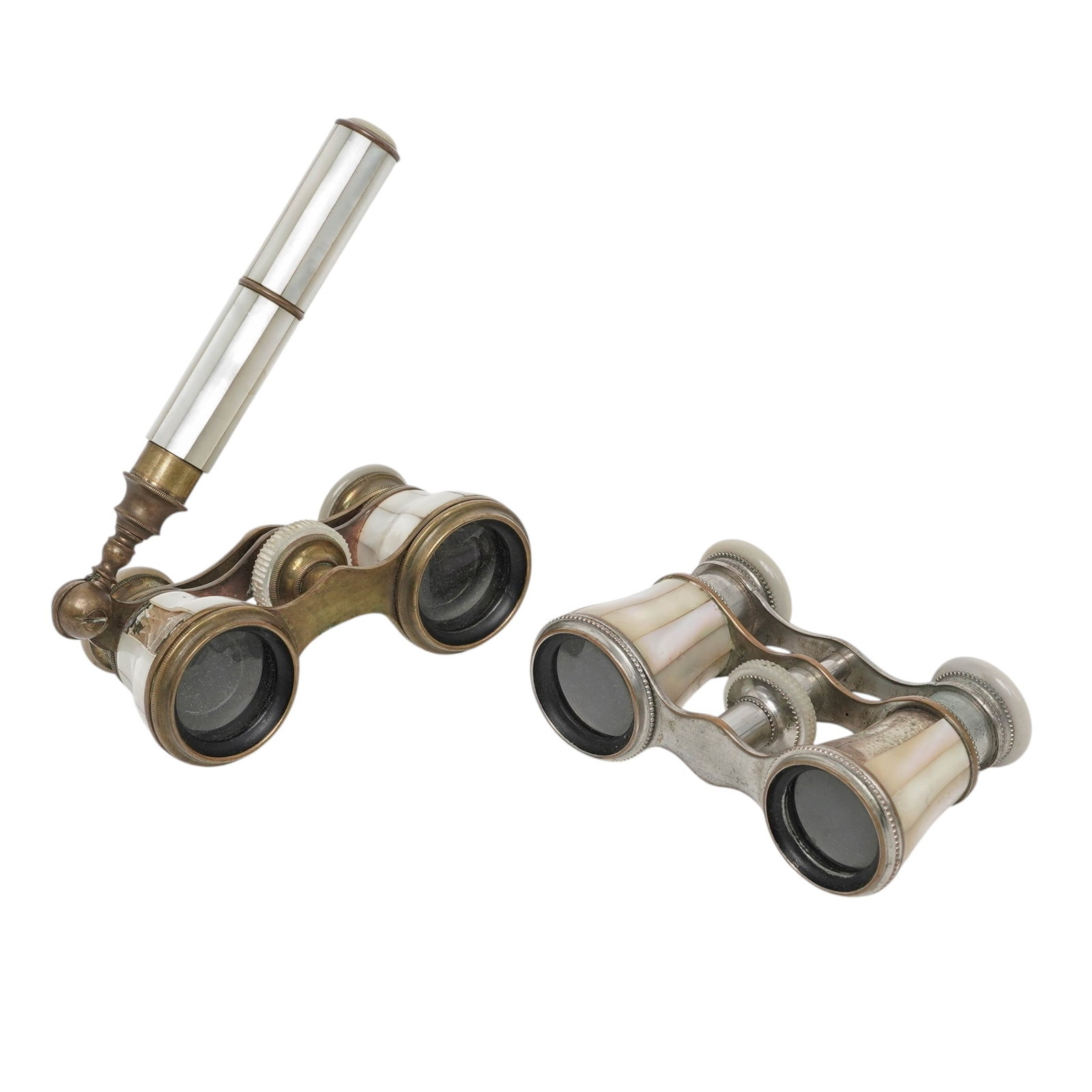 (2pc) Chevalier French Brass & MOP Opera Glasses (1 of 9)