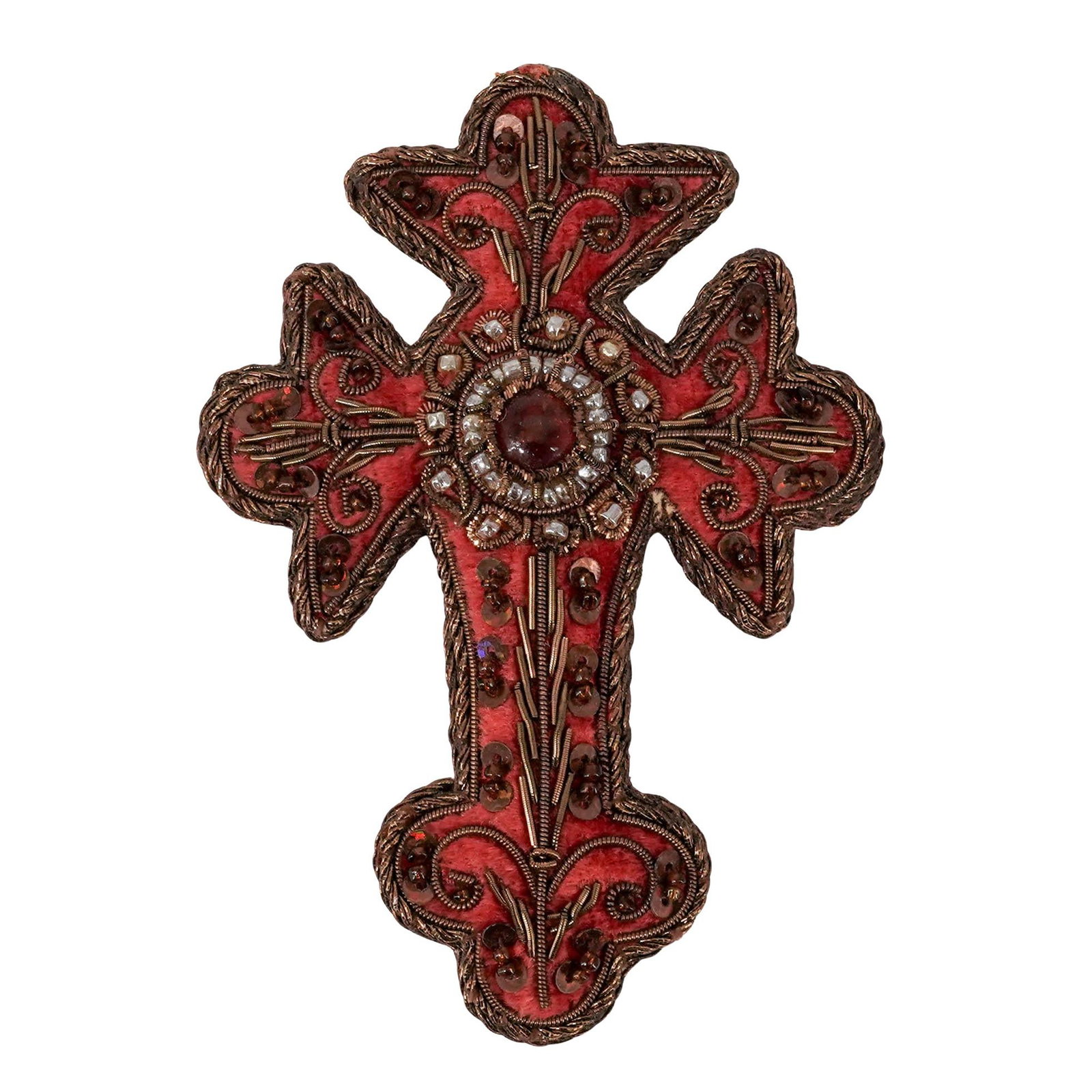 French Notre Dame Sienna Velvet Cross (1 of 3)