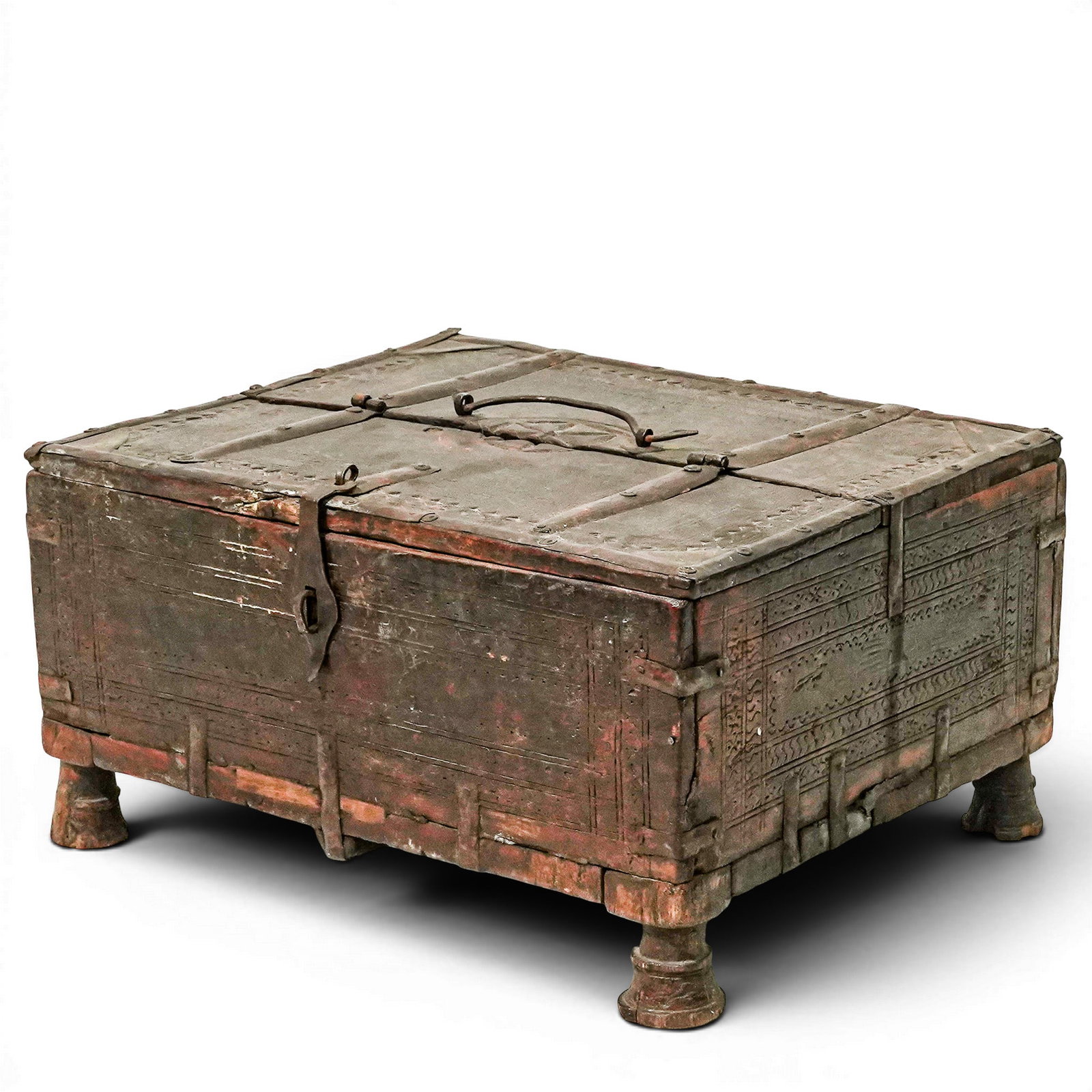 Indian Mughal Empire Era Wooden Dowry Chest (1 of 5)