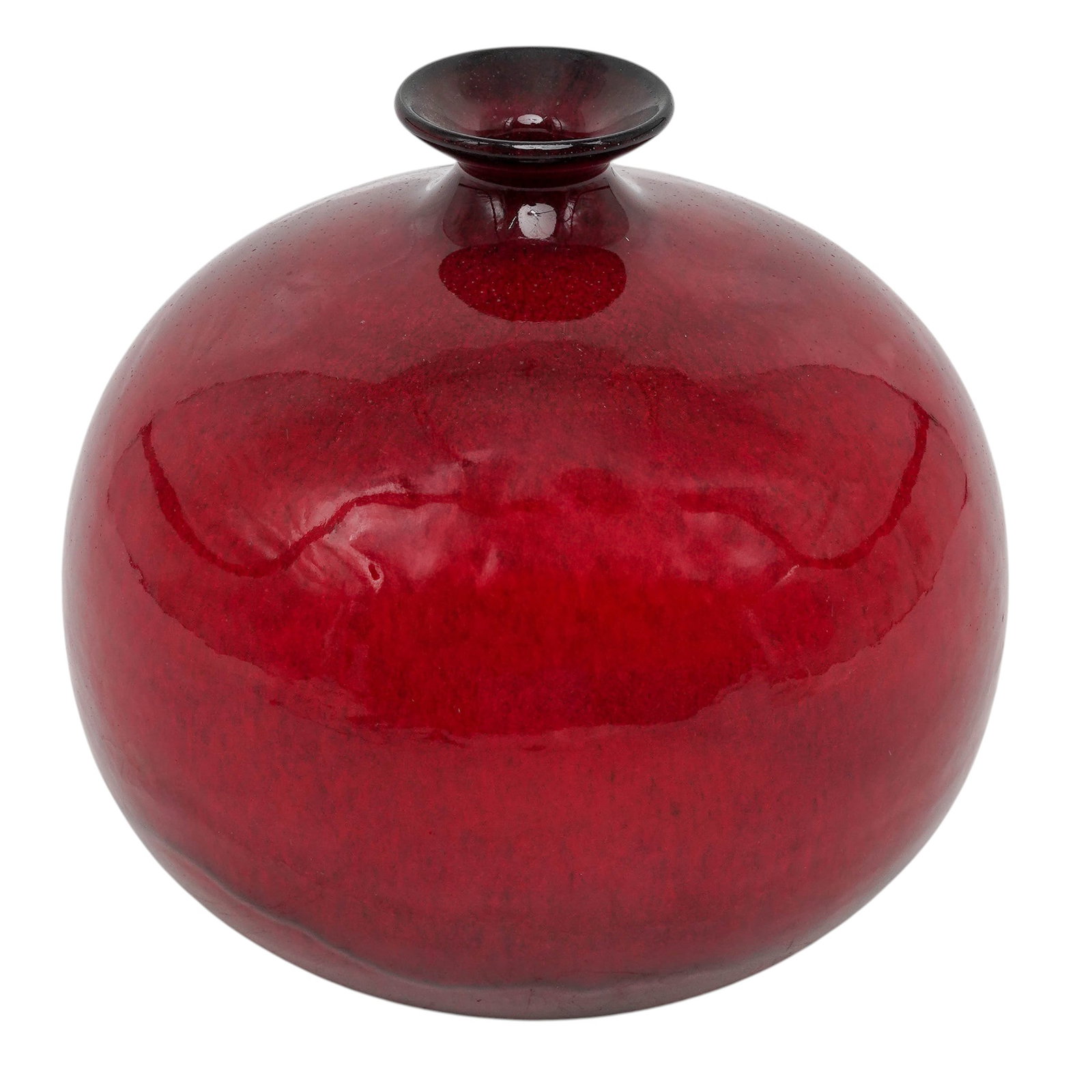 Japanese Tachikichi Red Glaze Porcelain Vase (1 of 4)