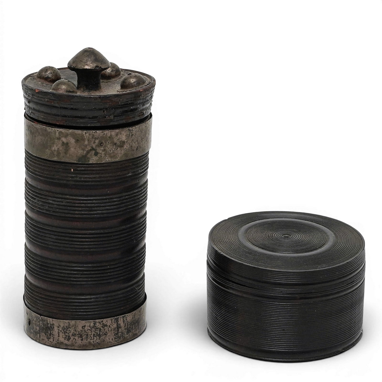 (2 Pc) Traditional Artisan-Crafted Japanese Wood-Turned Tea Caddies (1 of 5)