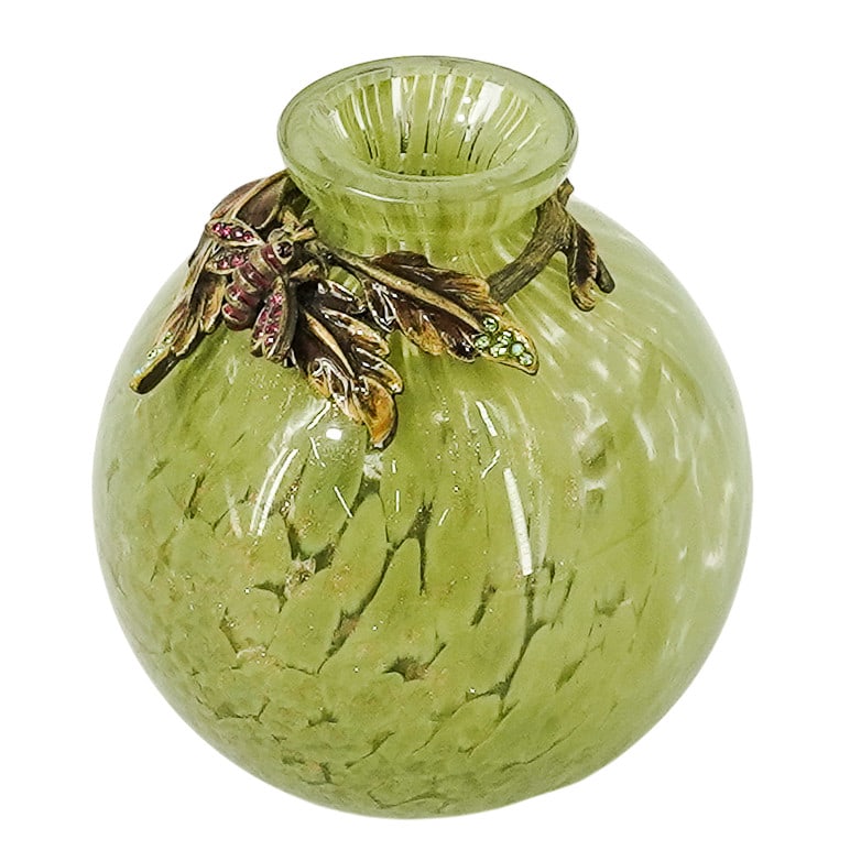 Jay Strongwater Green Bee Glass Vase (1 of 4)