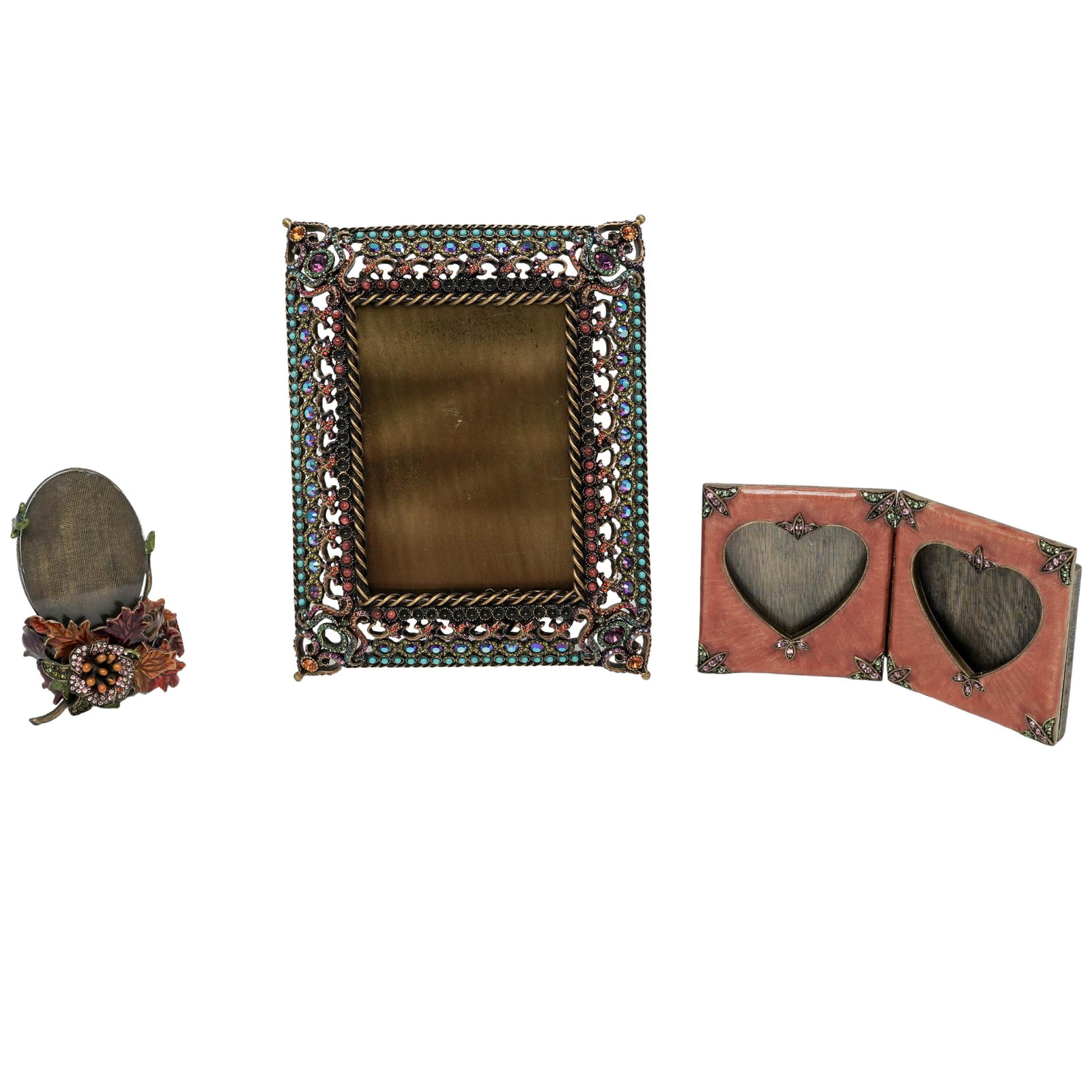 (3 Pc) Jay Strongwater Bejeweled Picture Frames (1 of 7)