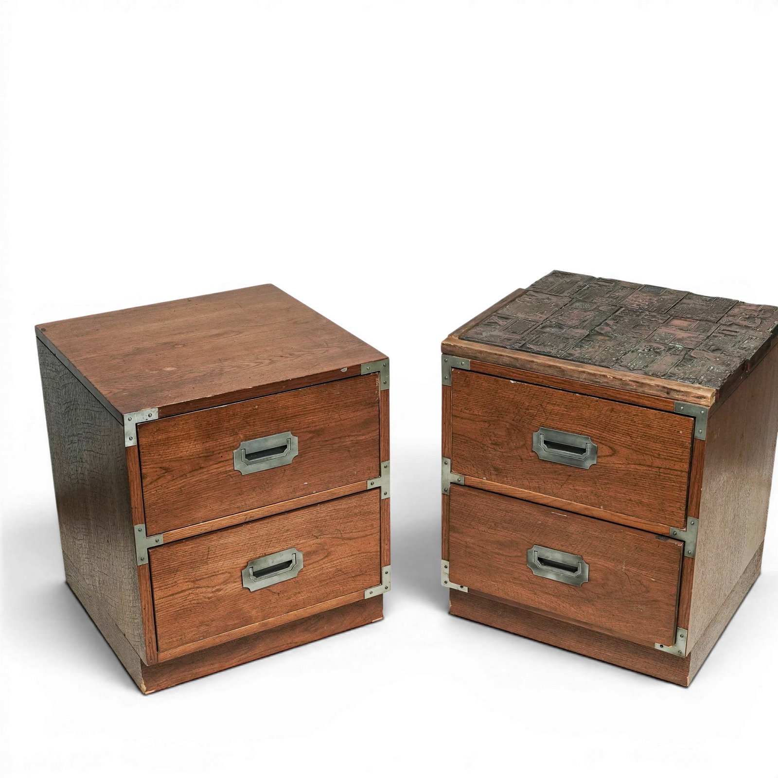 Pair of Vintage Oak Campaign Cabinets (1 of 5)
